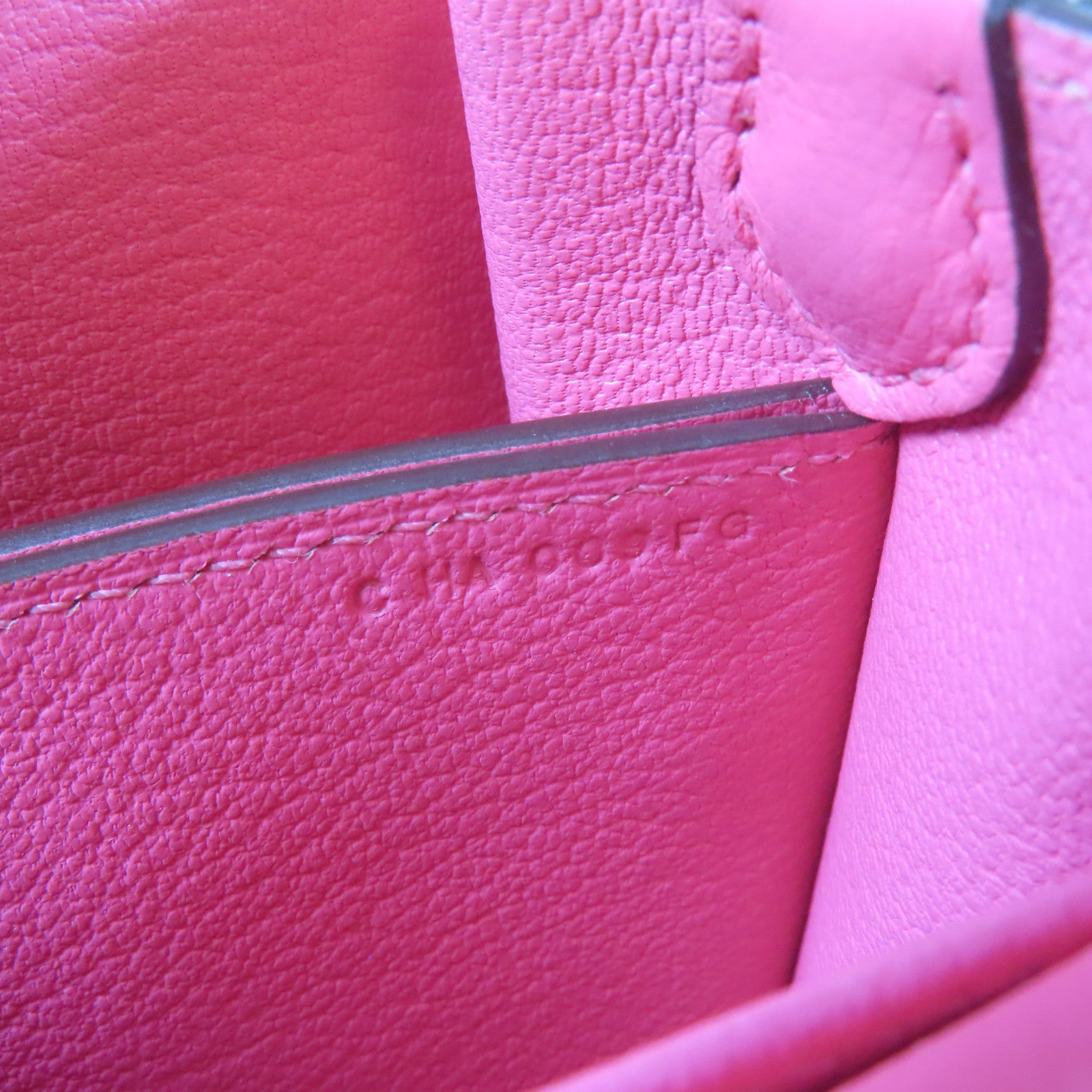 HERMES 【激減優惠】Evercolor皮革Mini Roulis銀扣肩背袋新杜鵑桃色