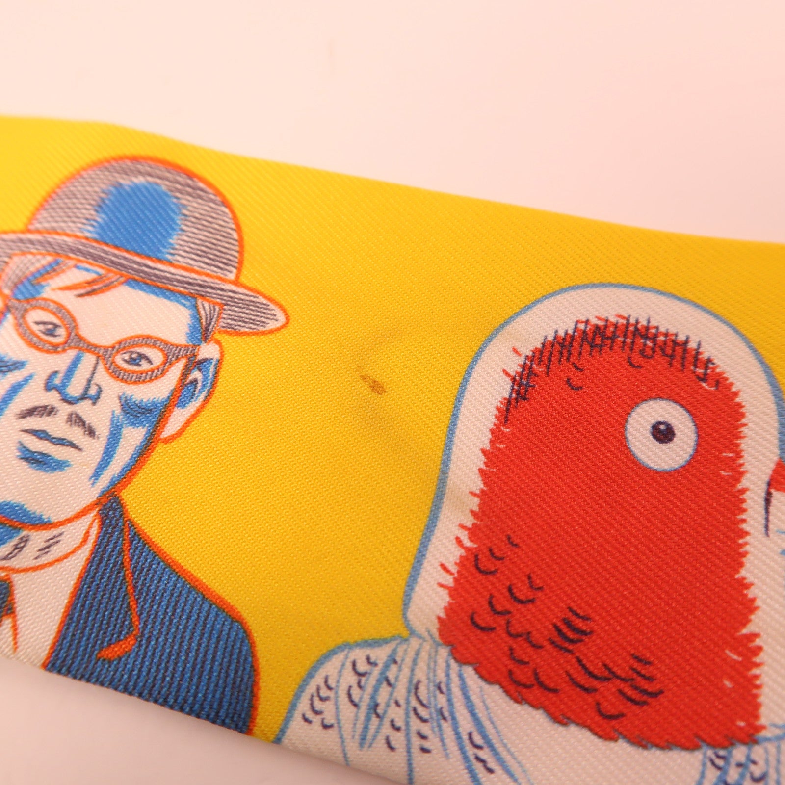 HERMES Twilly Scarf Scarves Silk Yellow