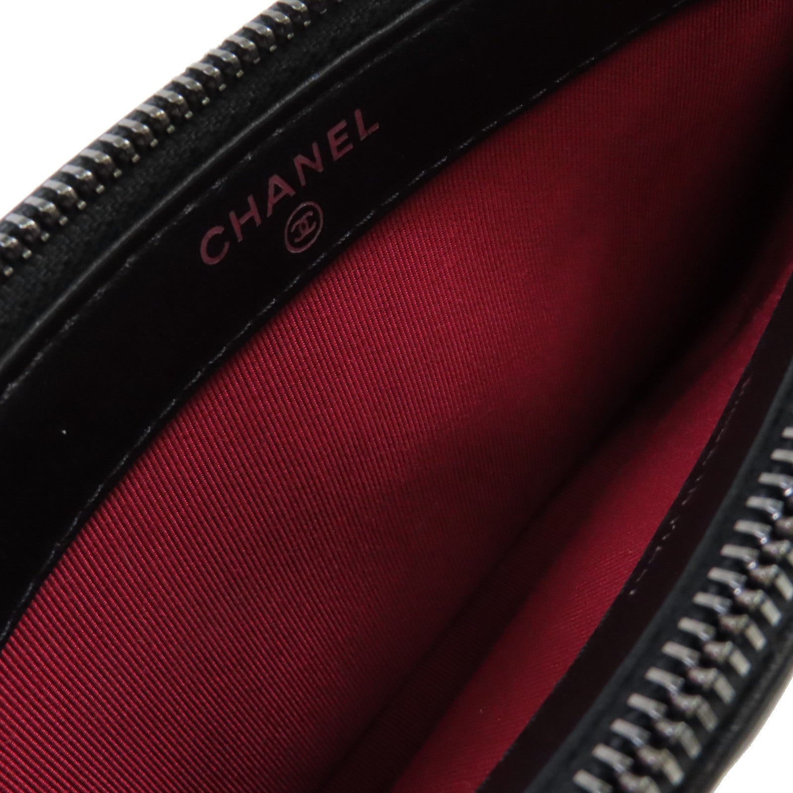 CHANEL 菱格牛皮皮革Gabrielle WOC Wallet On Chain Shoulder Bag鏈帶肩背袋黑色