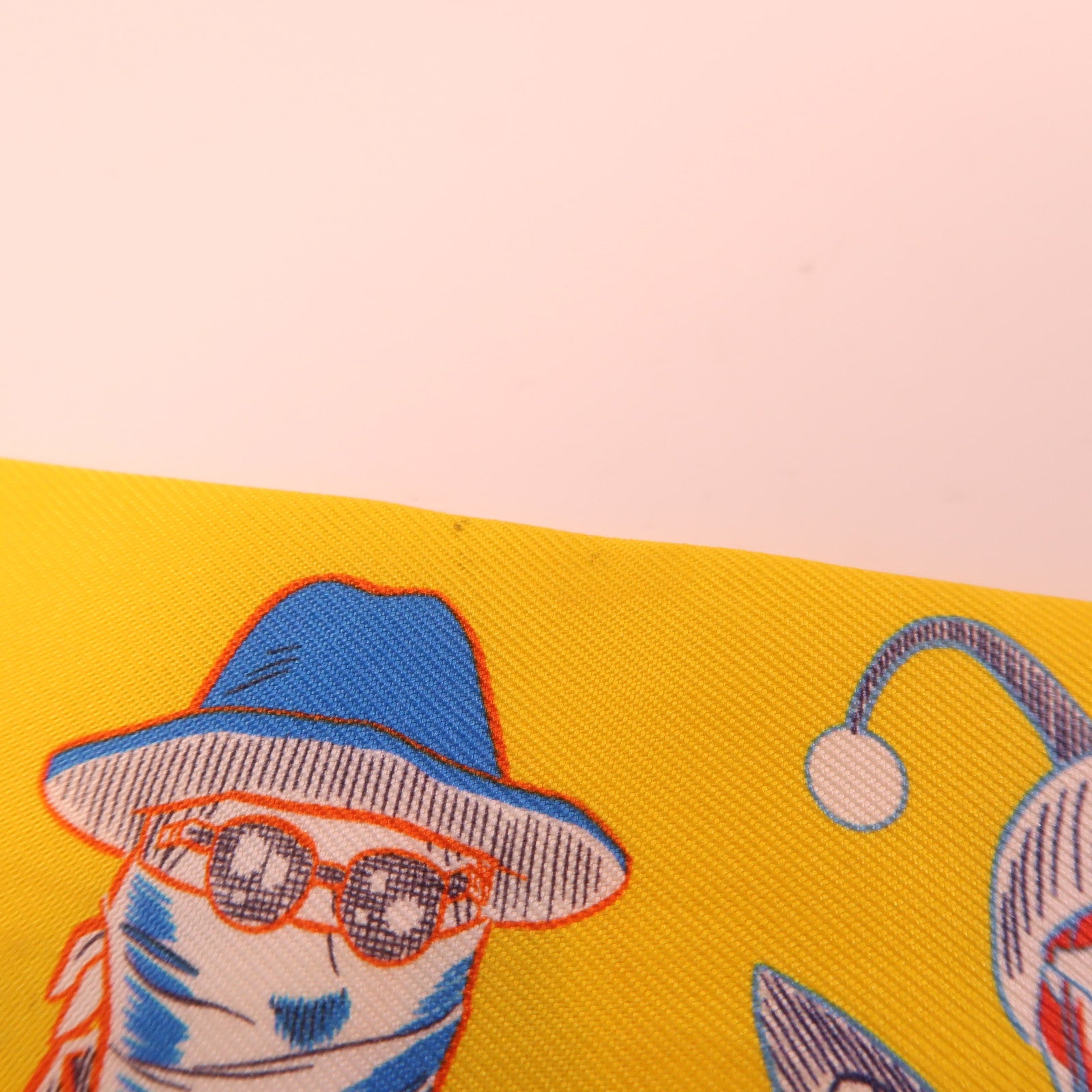 HERMES Twilly Scarf Scarves Silk Yellow