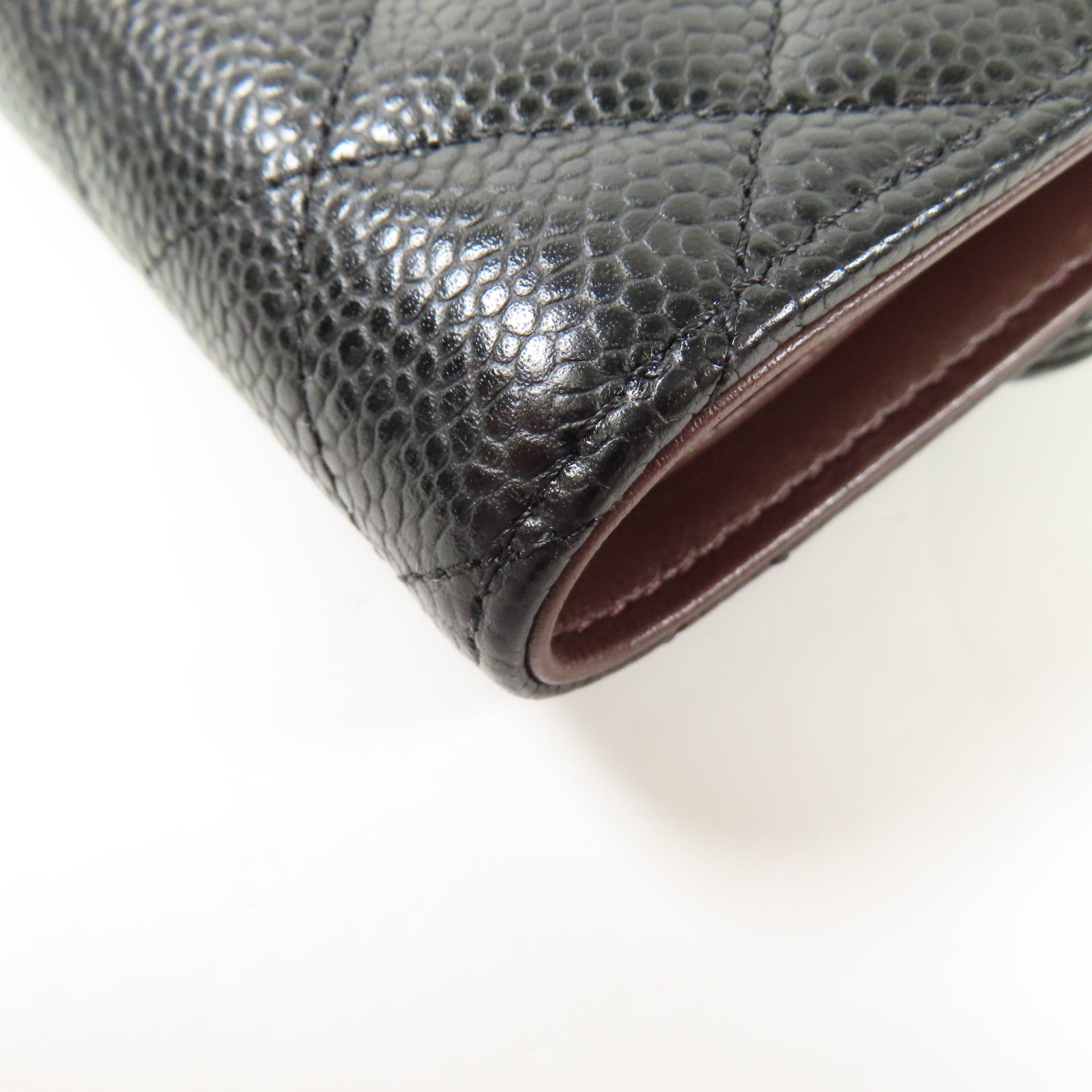 CHANEL 牛皮皮革Trifold Wallet金扣錢包