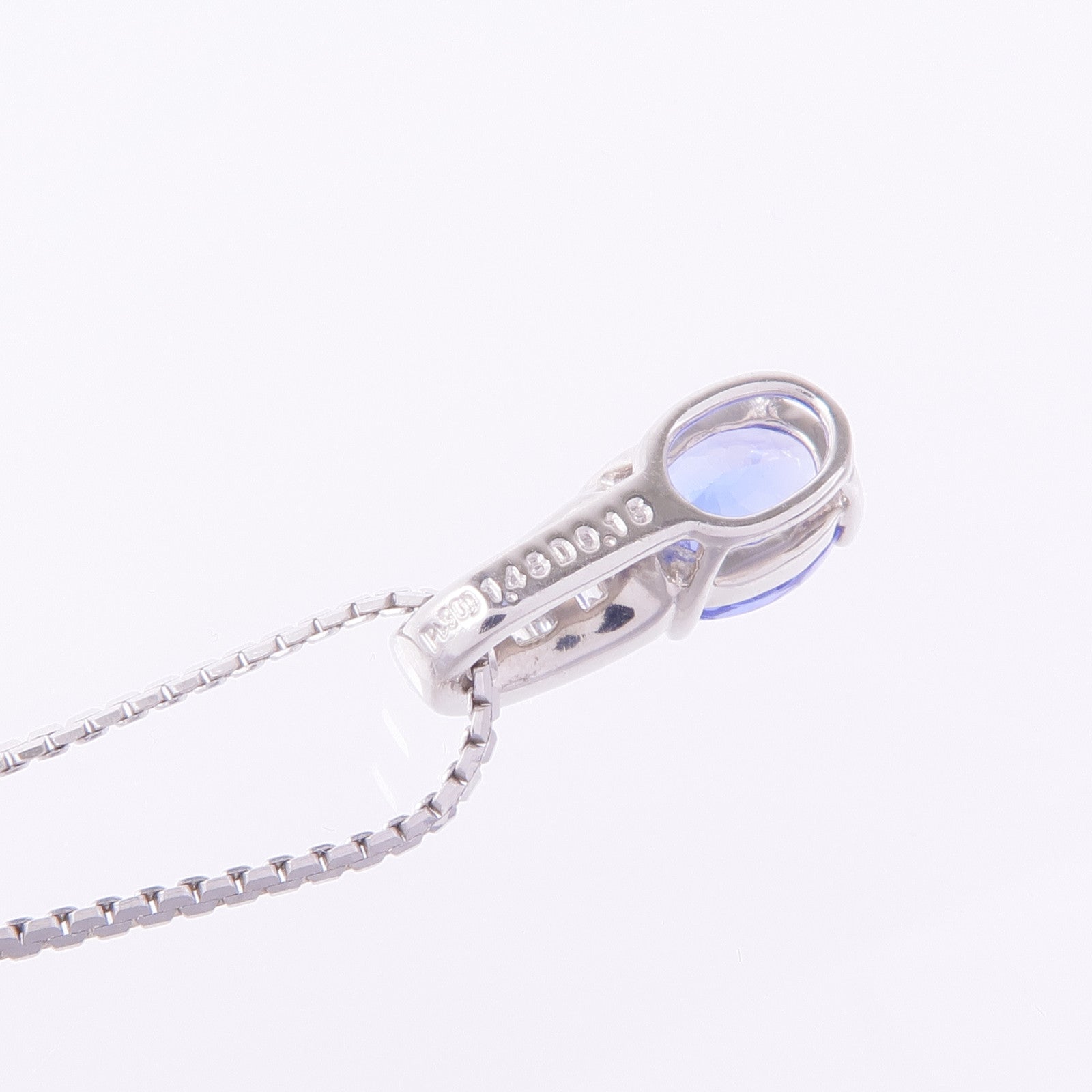 JEWELRY PT900/PT850鉑金Diamond/Tanzanite Necklace鑽石/坦桑石項鍊