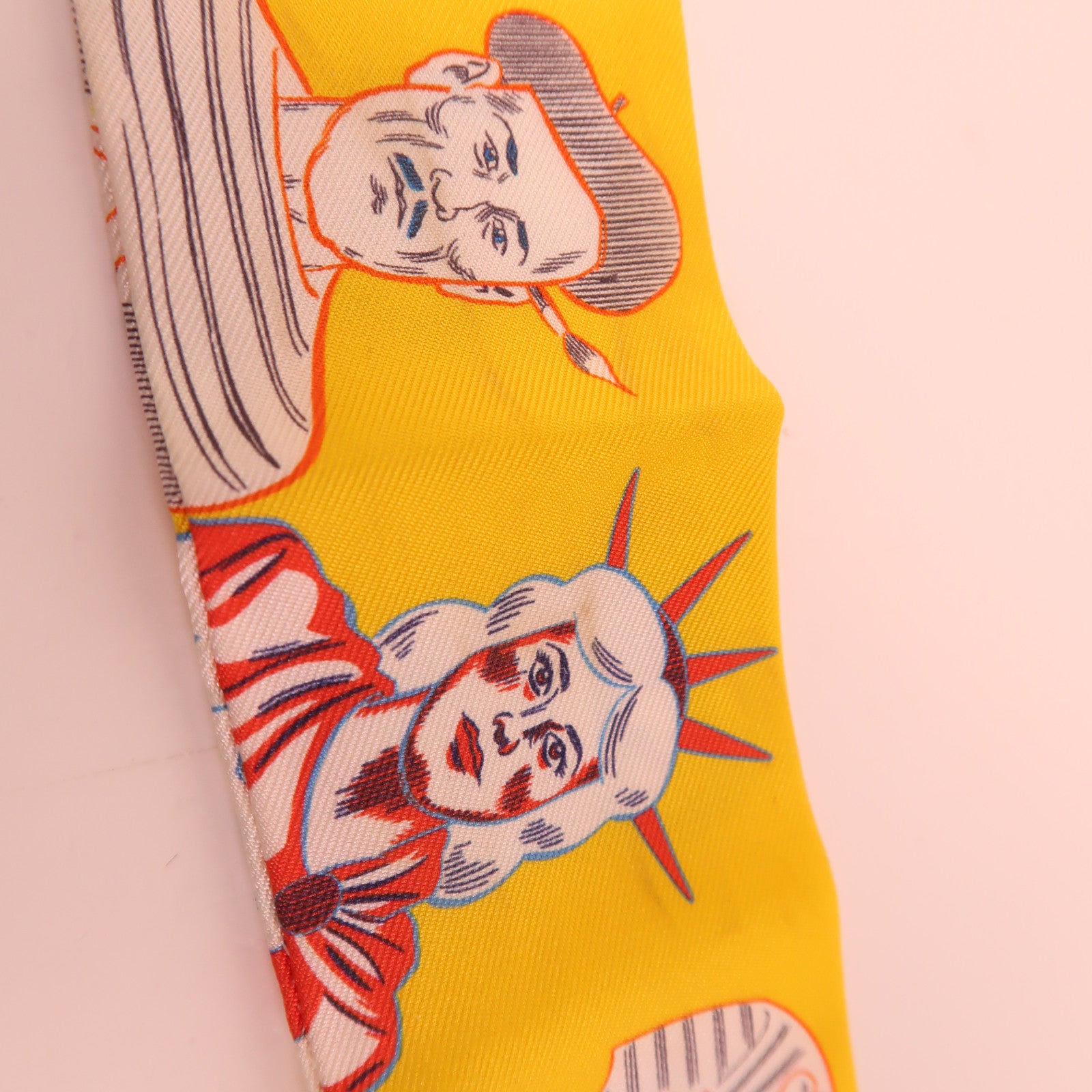 HERMES Twilly Scarf Scarves Silk Yellow