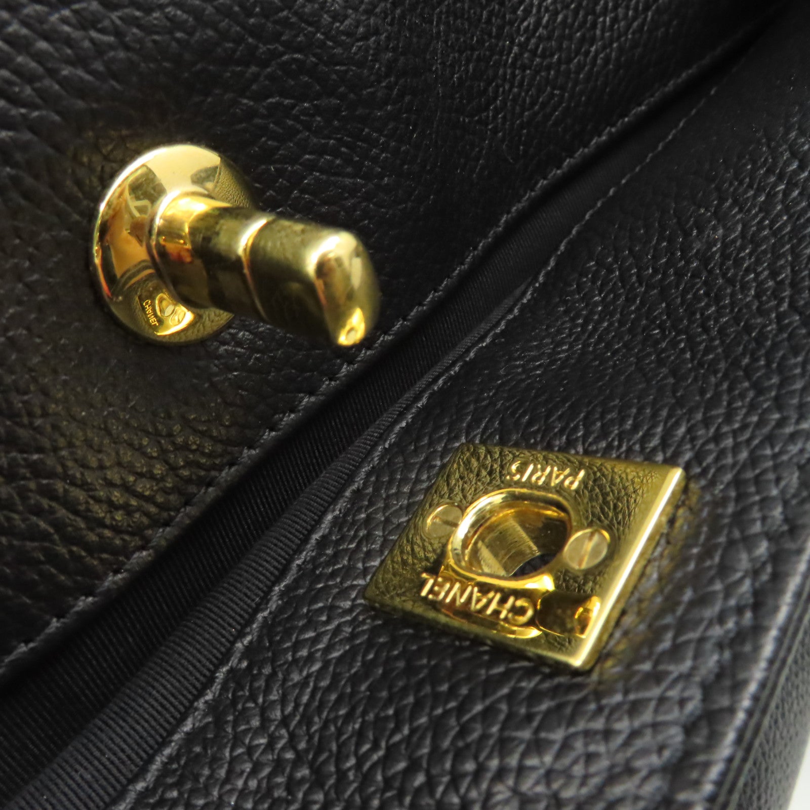 CHANEL 【激減優惠】牛皮皮革2Way Shoulder Bag金扣手挽肩背兩用袋黑色