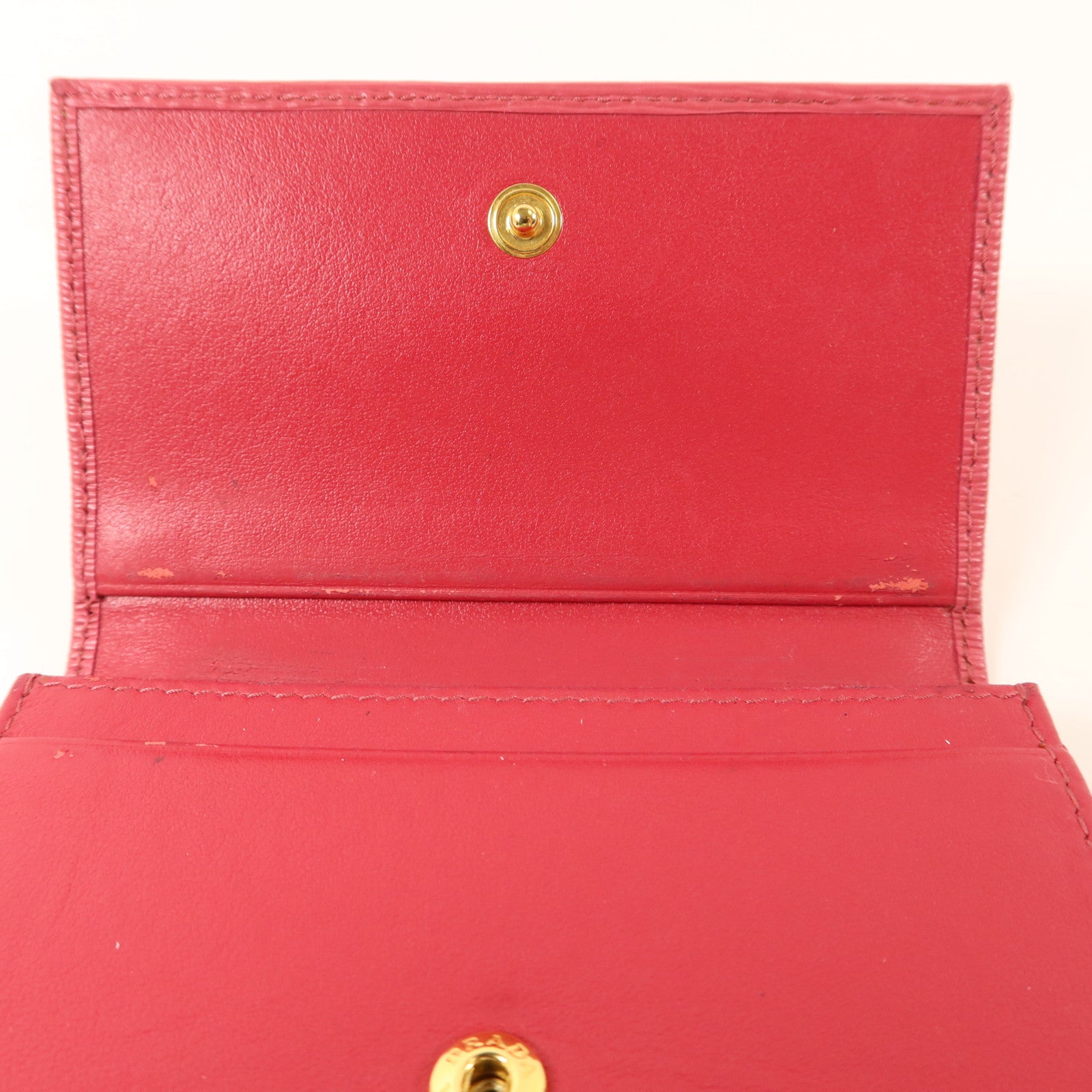 PRADA 牛皮皮革Card Case金扣卡片套