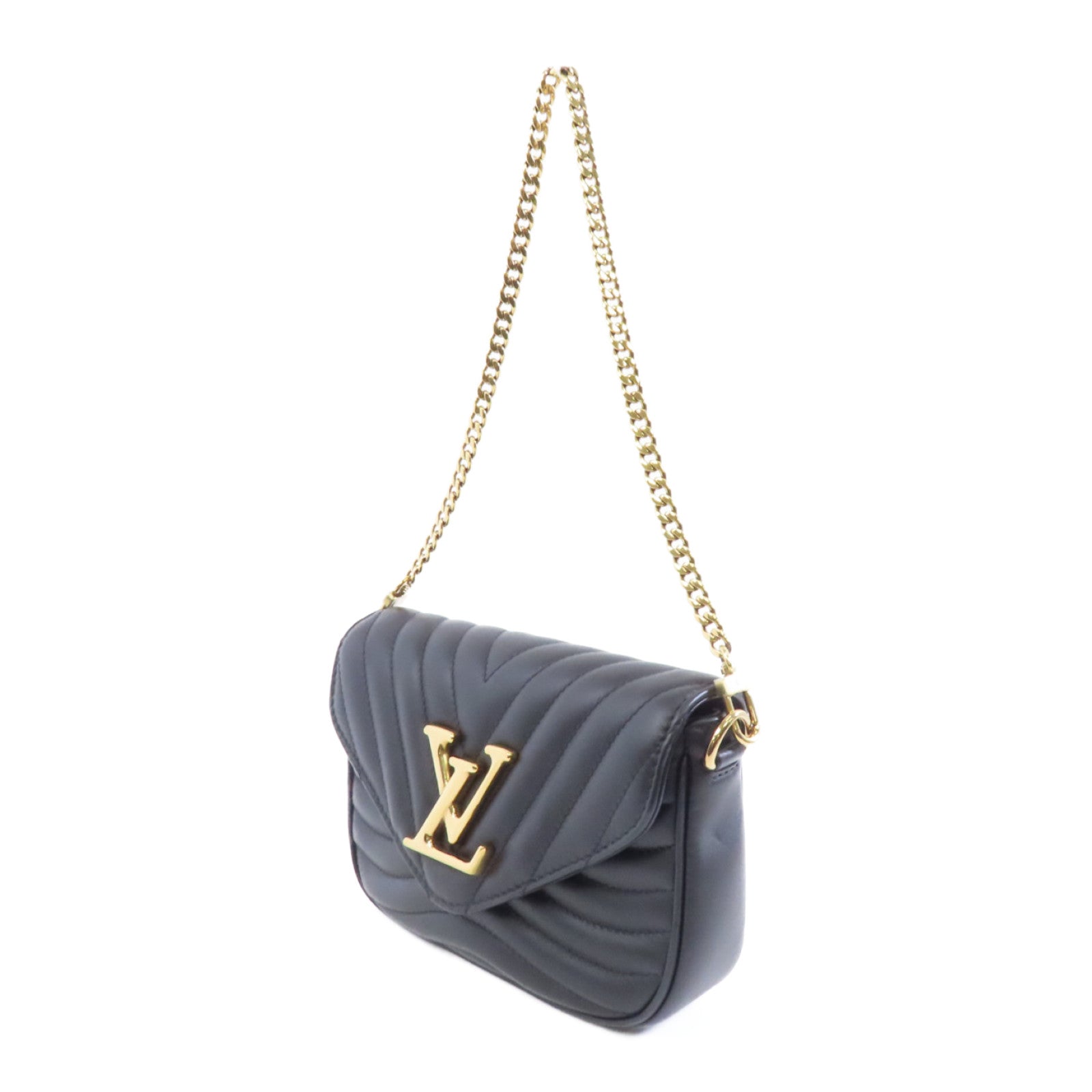 LOUIS VUITTON 牛皮皮革New Wave金扣手挽肩背兩用袋黑色