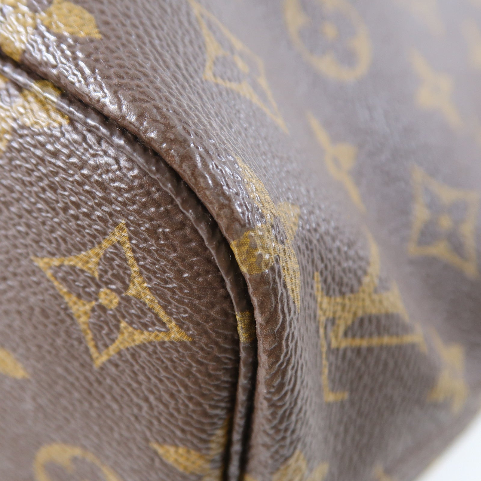 LOUIS VUITTON Monogram Neverfull PM金扣手挽袋啡色