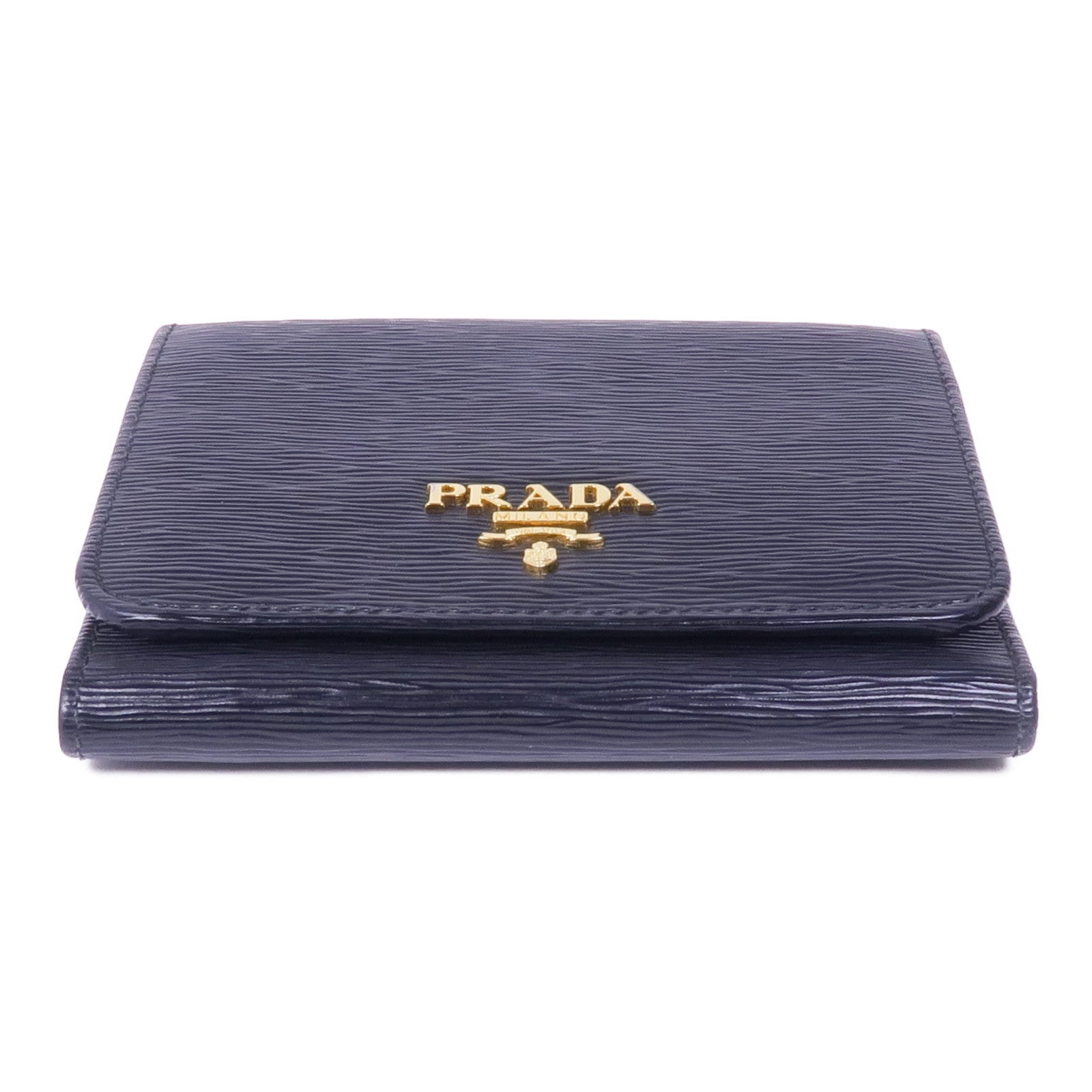 PRADA 【激減優惠】牛皮皮革Wallet金扣錢包