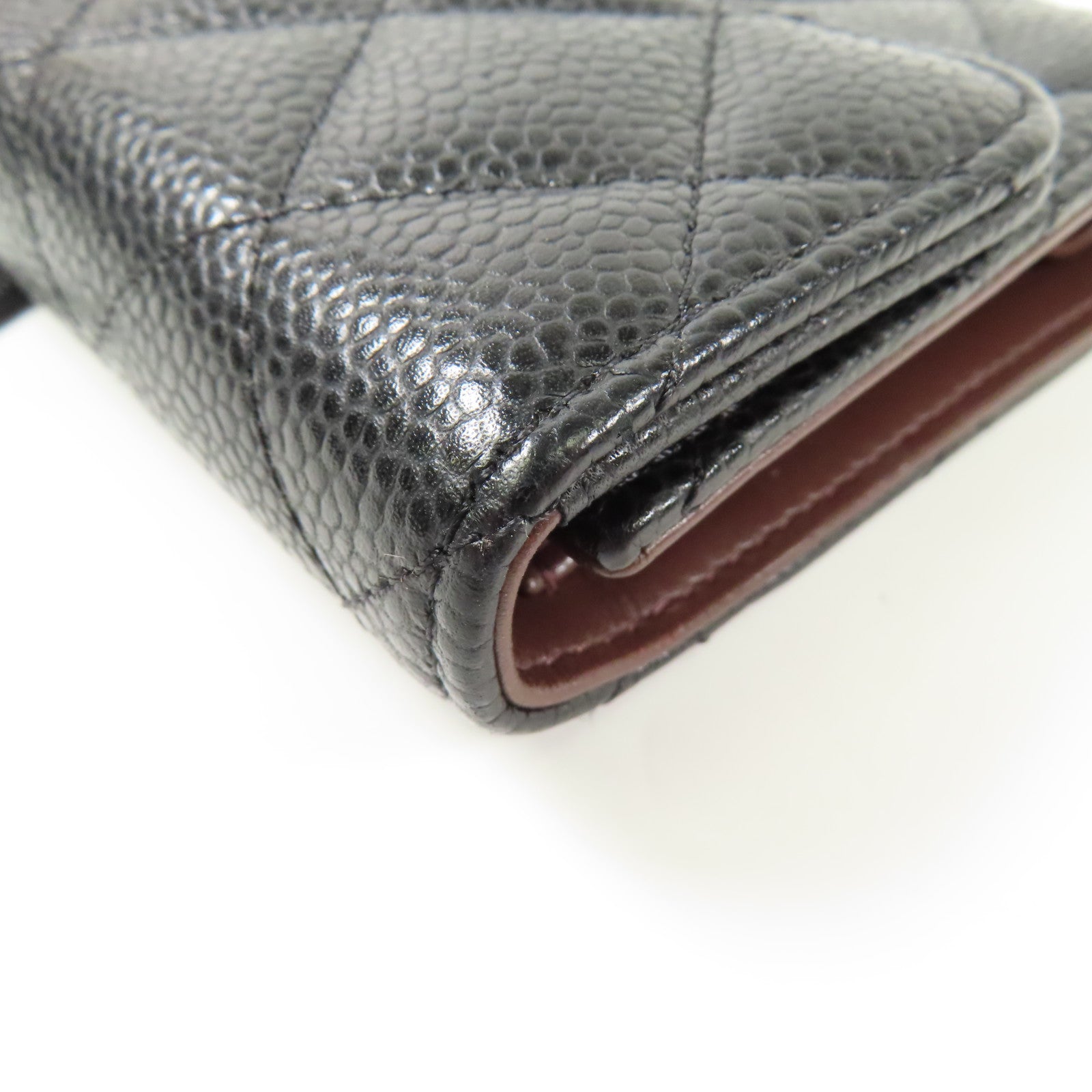 CHANEL 牛皮皮革Trifold Wallet金扣錢包