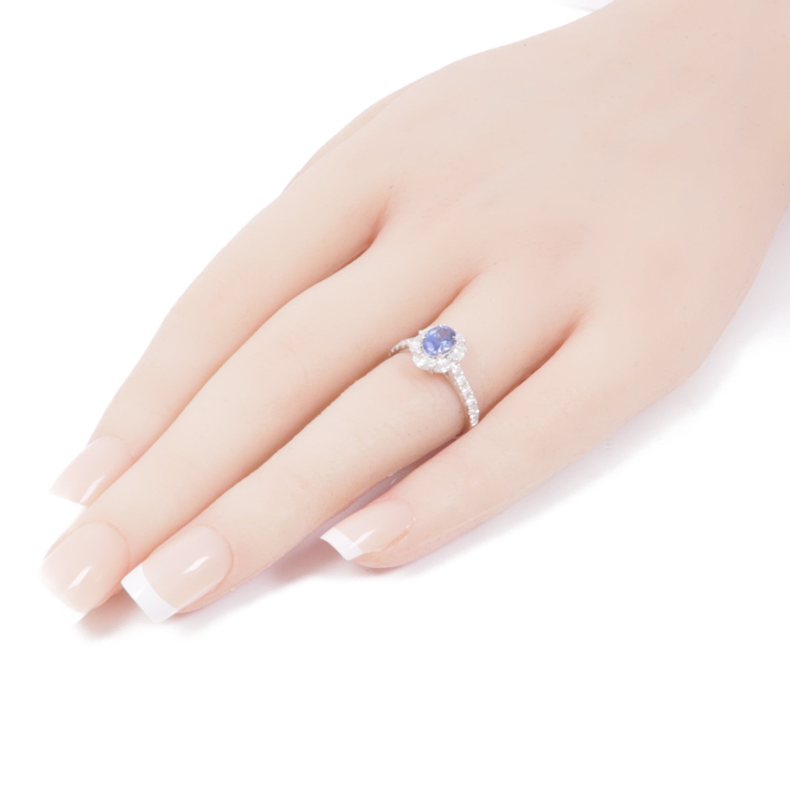 JEWELRY 【激減優惠】18K白金Sapphire/Diamond Ring 藍寶石/鑽石戒指US#6