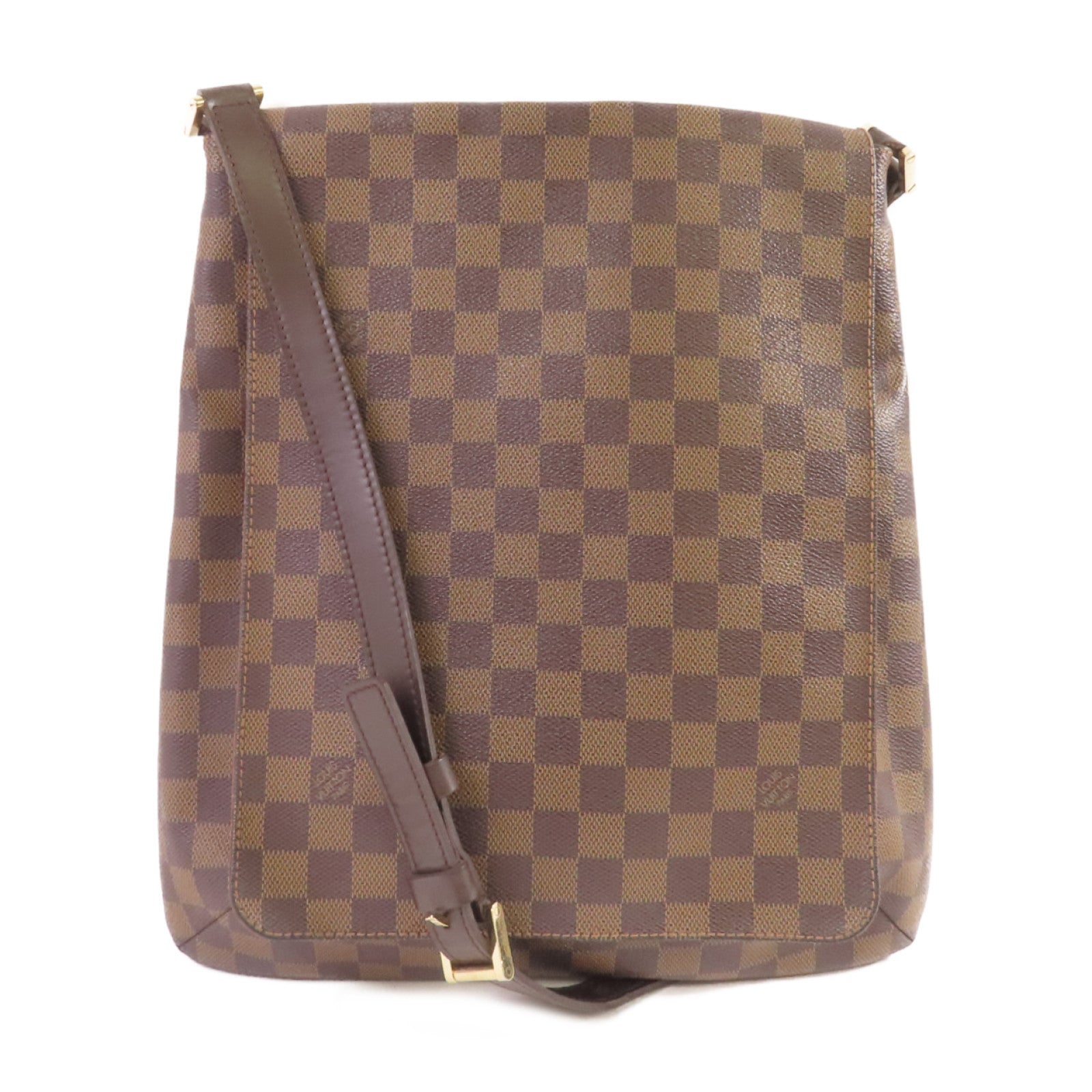 LOUIS VUITTON 【激減優惠】Damier Ebene Musette Shoulder Bag金扣肩背袋啡色