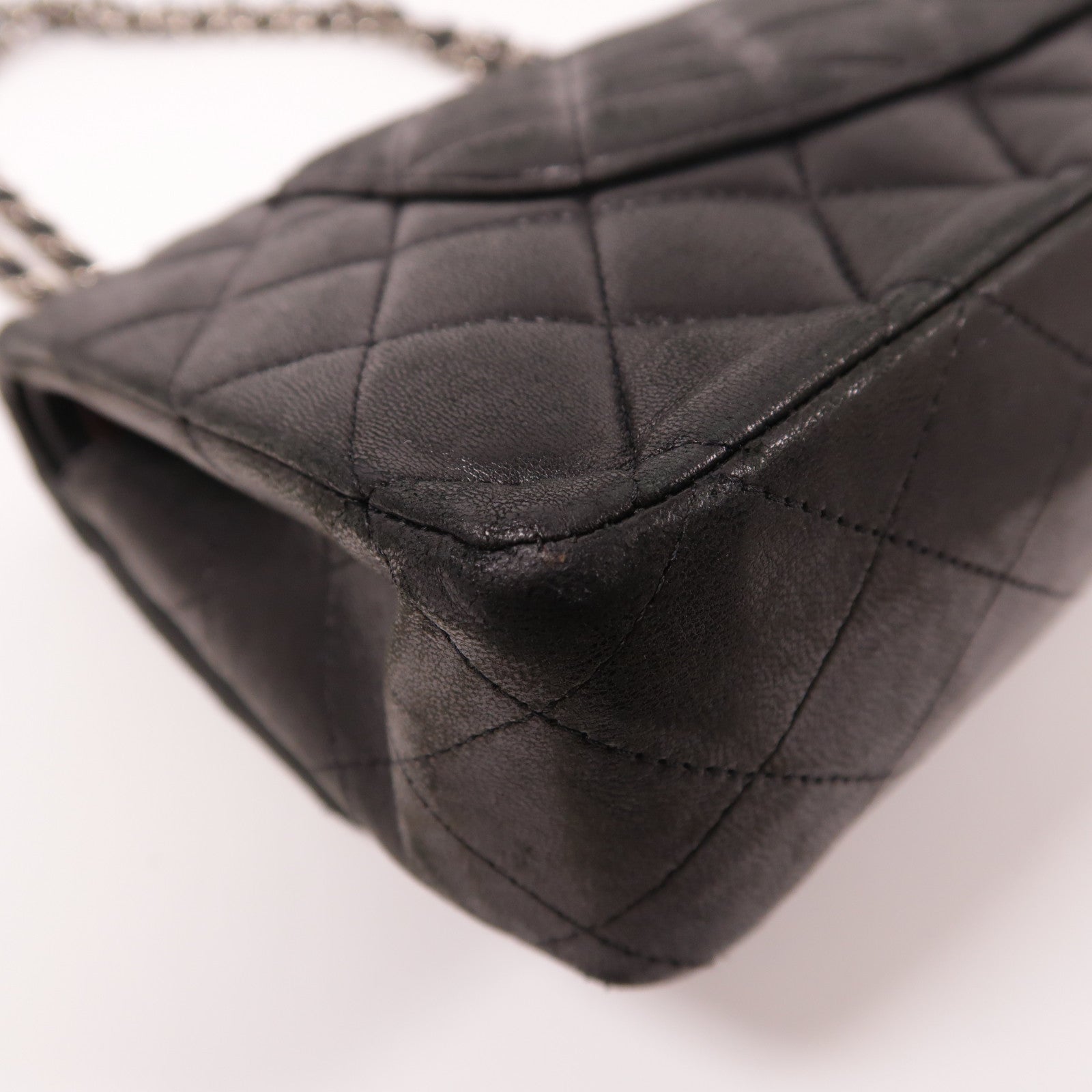 CHANEL 羊皮皮革Classic 25銀扣鏈帶肩背袋