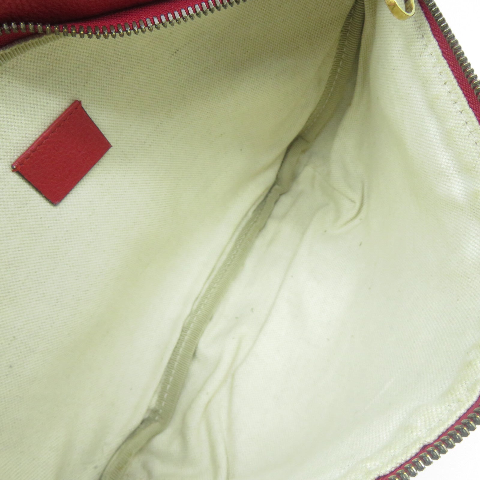 GUCCI 【激減優惠】牛皮皮革Waist Bag金扣腰包紅色