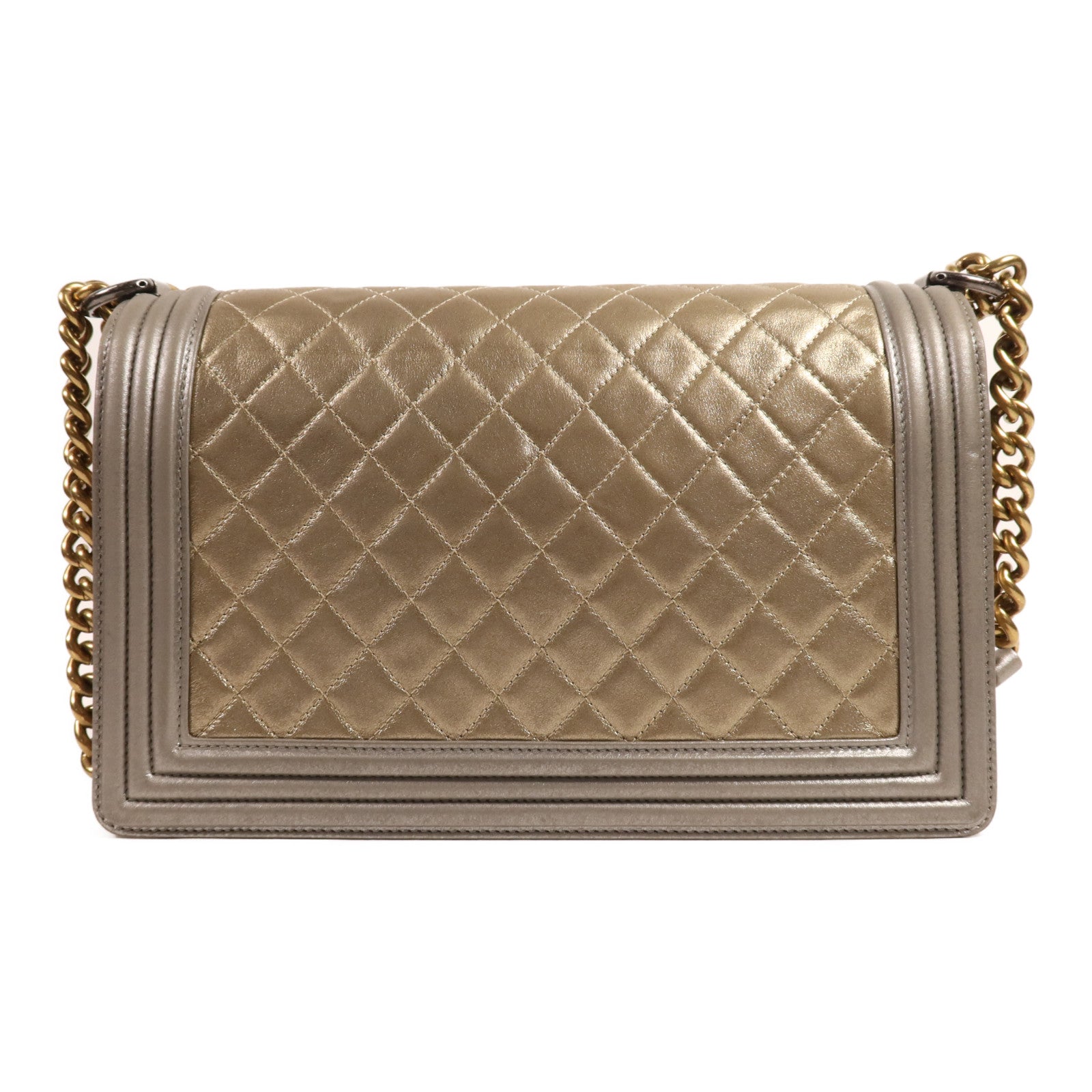 CHANEL 羊皮皮革Boy 28鏈帶肩背袋