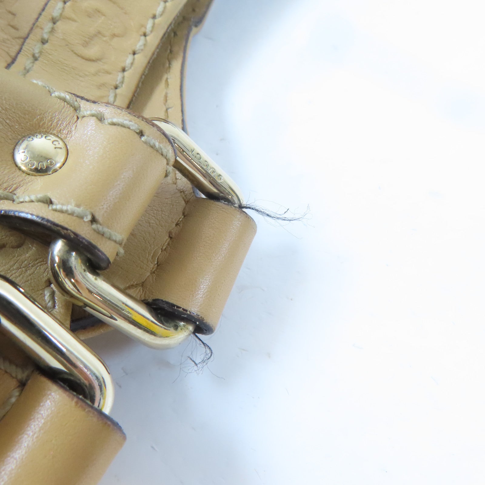 GUCCI 牛皮皮革Shoulder Bag金扣肩背袋啡色