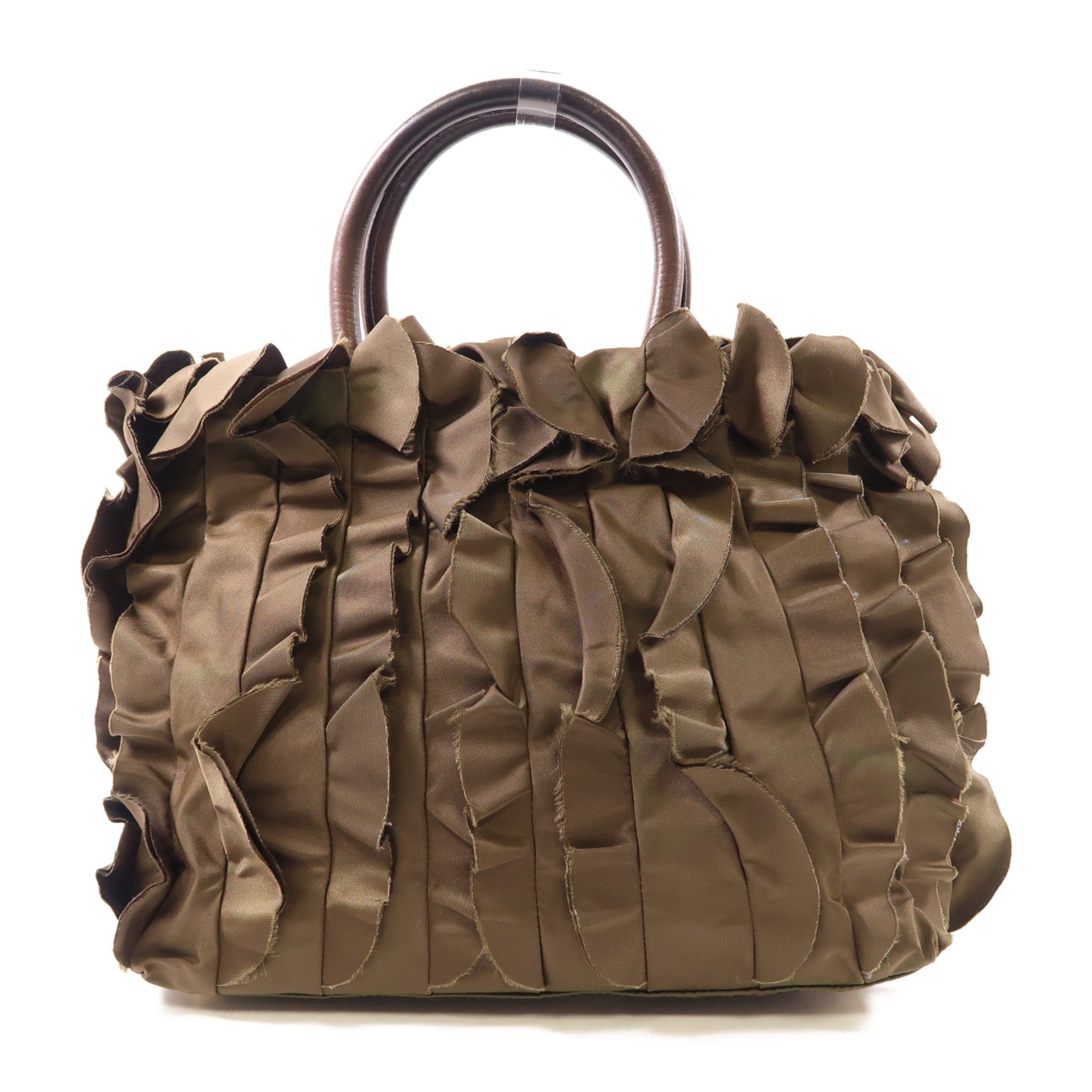 PRADA GHW Handbag BN1728 Nylon Green