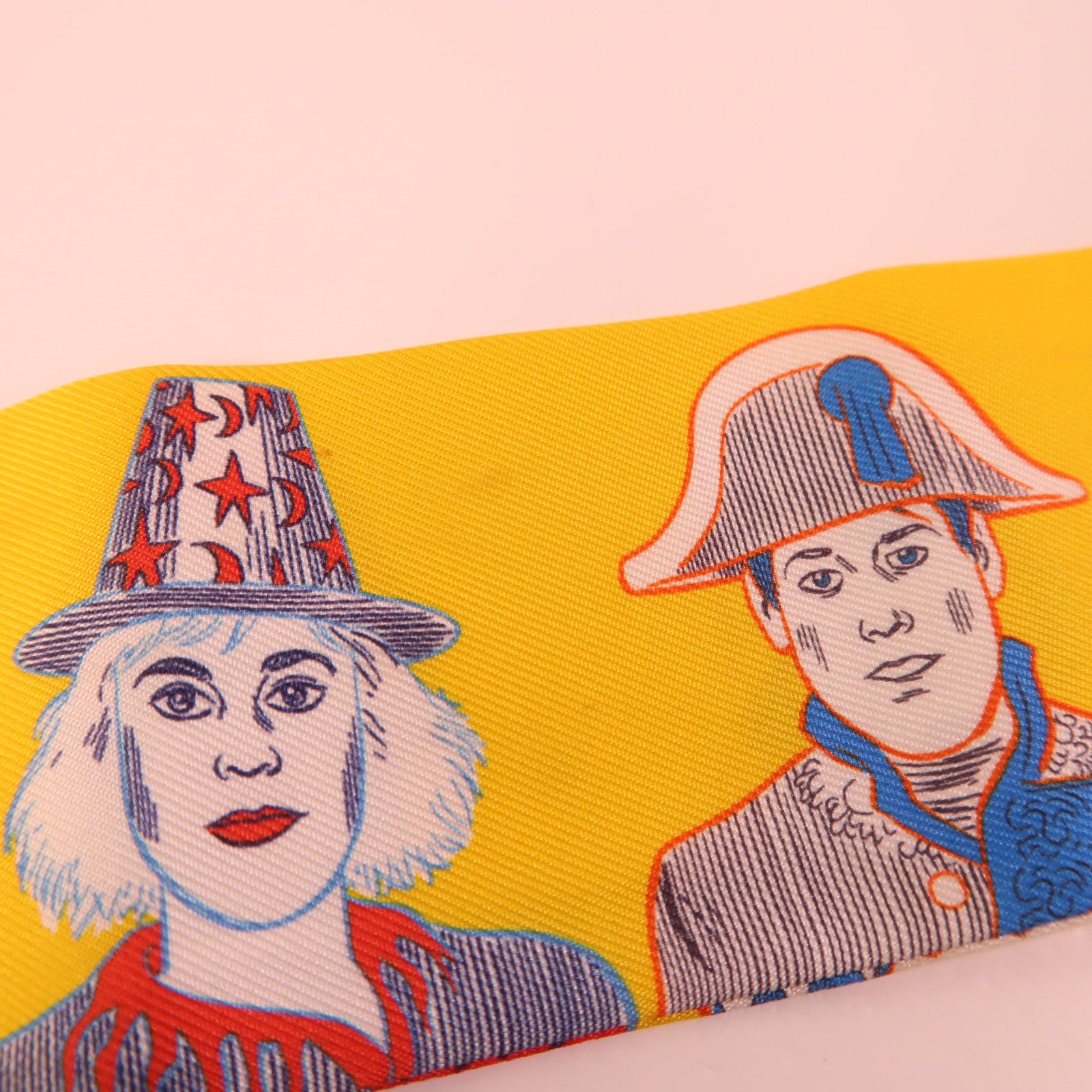 HERMES Twilly Scarf Scarves Silk Yellow