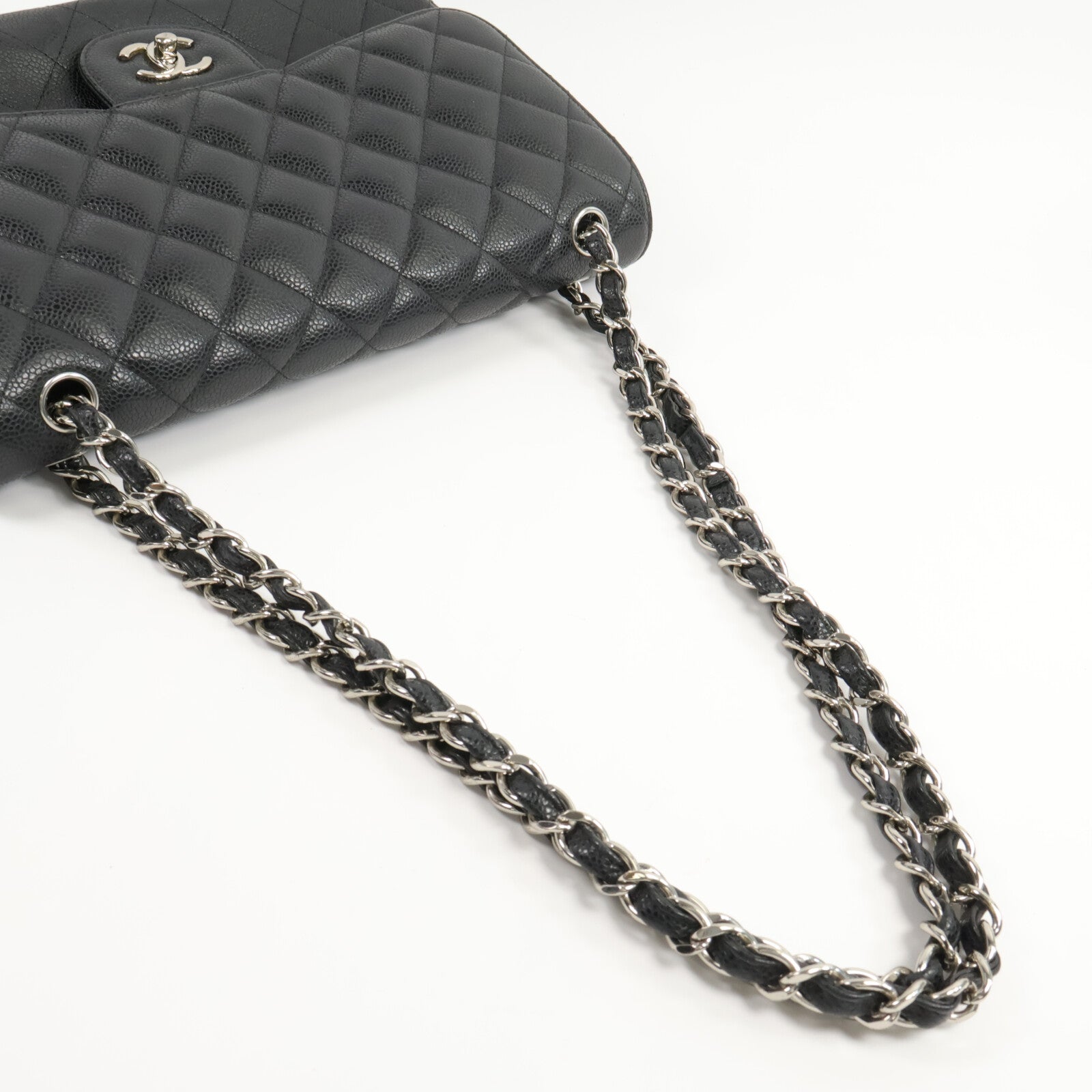 CHANEL 牛皮皮革Large Classic手挽肩背兩用袋