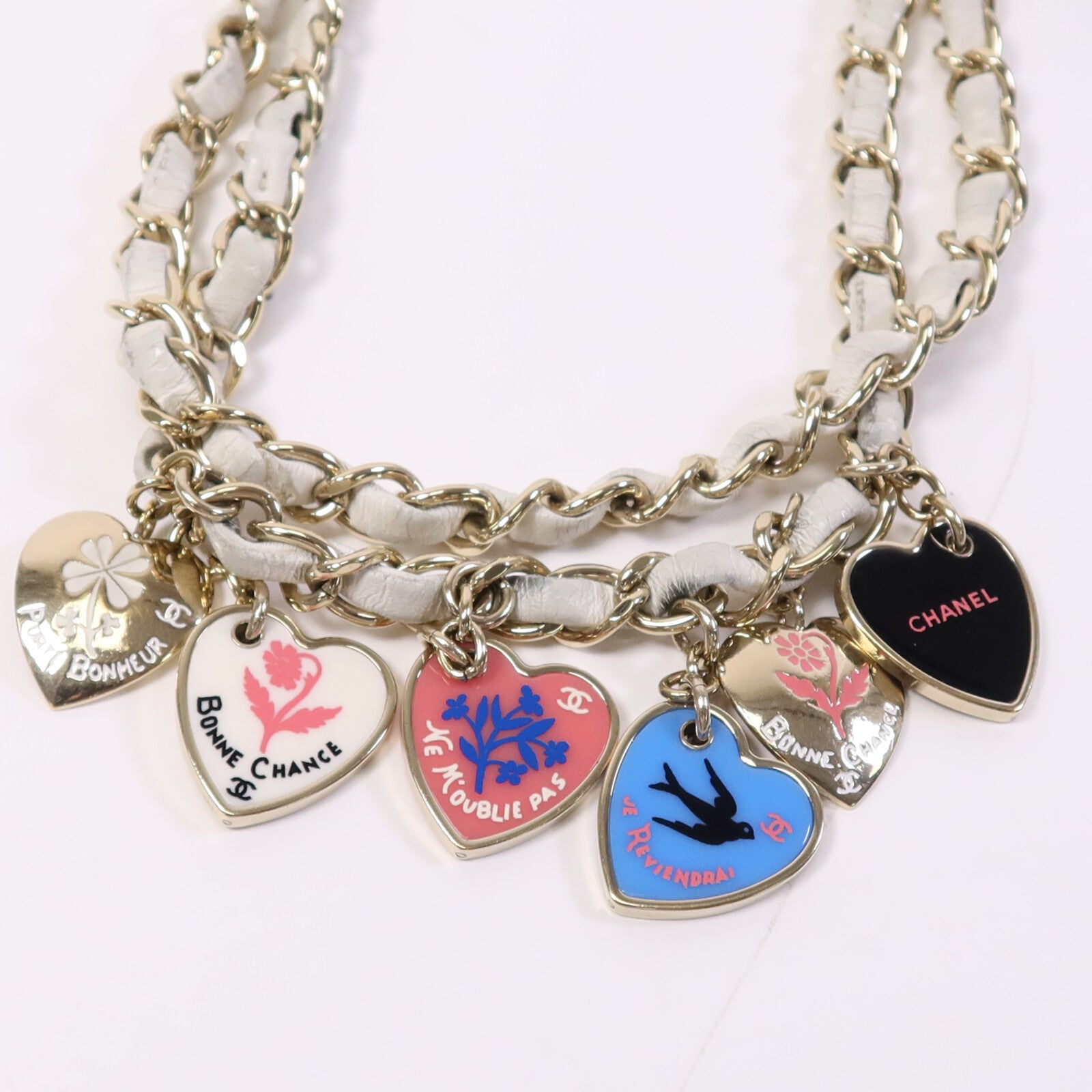 CHANEL 羊皮皮革Classique Valentine金扣鏈帶肩背袋