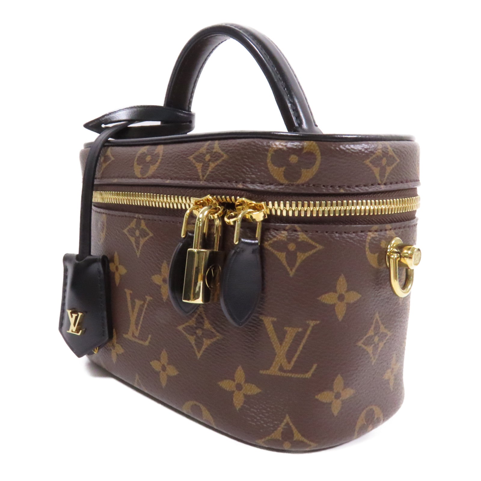 LOUIS VUITTON 【激減優惠】Monogram/Monogram Reverse Vanity PM金扣手挽肩背兩用袋啡色