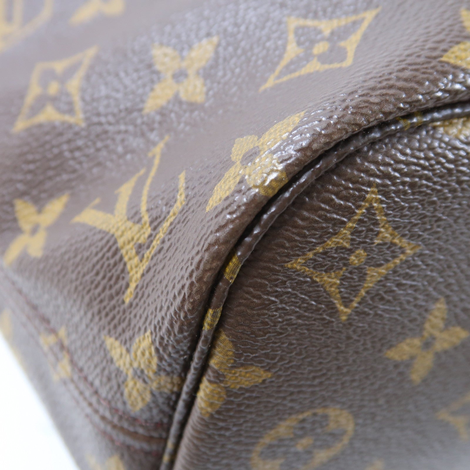 LOUIS VUITTON Monogram Neverfull PM金扣手挽袋啡色