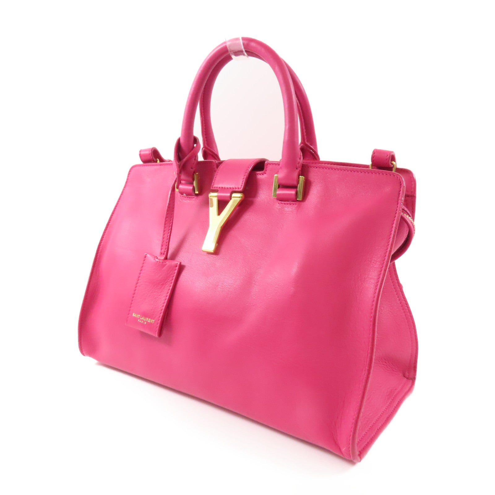 YVES SAINT LAURENT 牛皮皮革Y Cabas金扣手挽肩背兩用袋