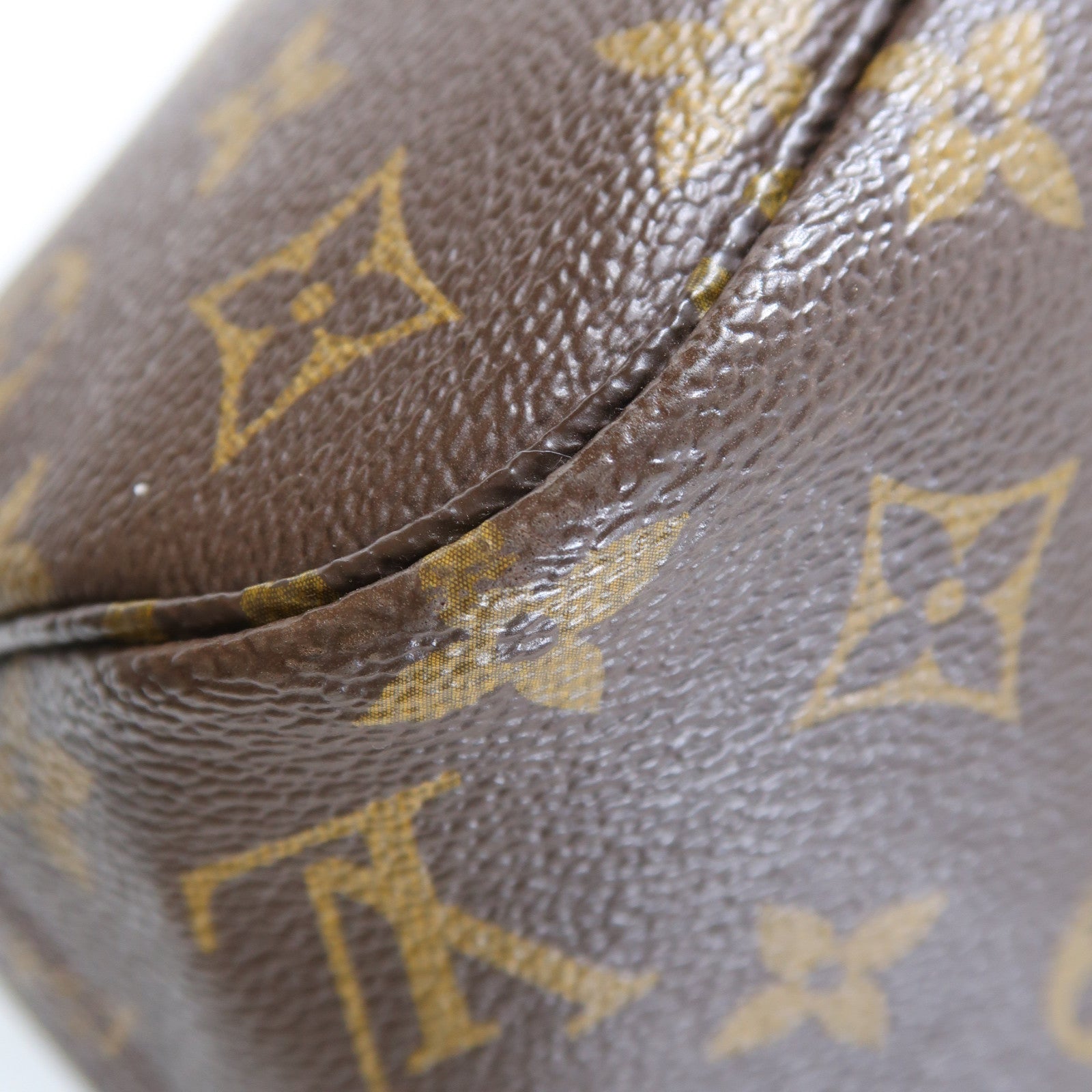 LOUIS VUITTON Monogram Neverfull PM金扣手挽袋啡色