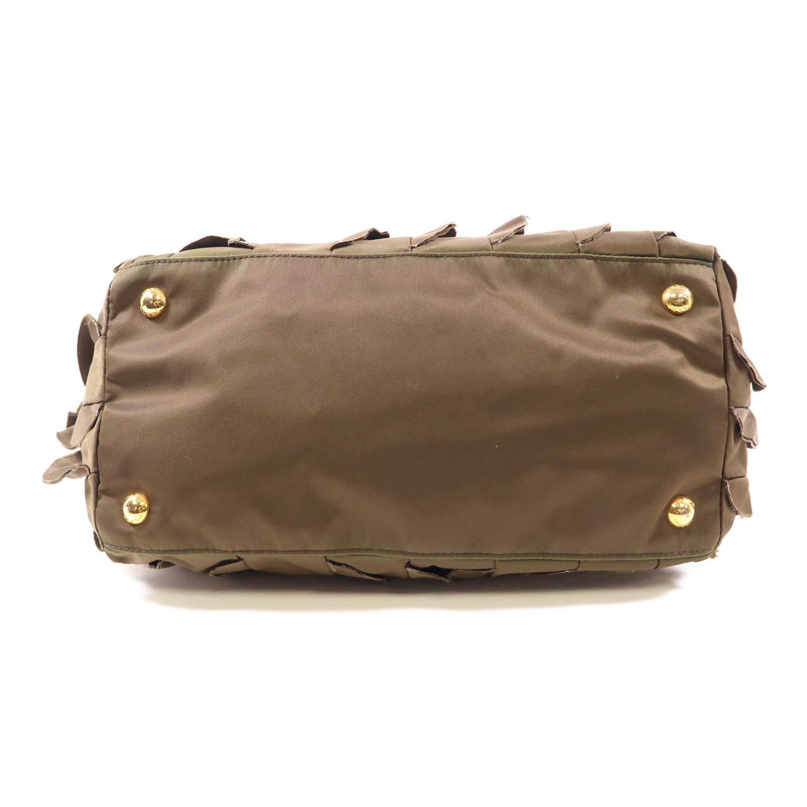 PRADA GHW Handbag BN1728 Nylon Green