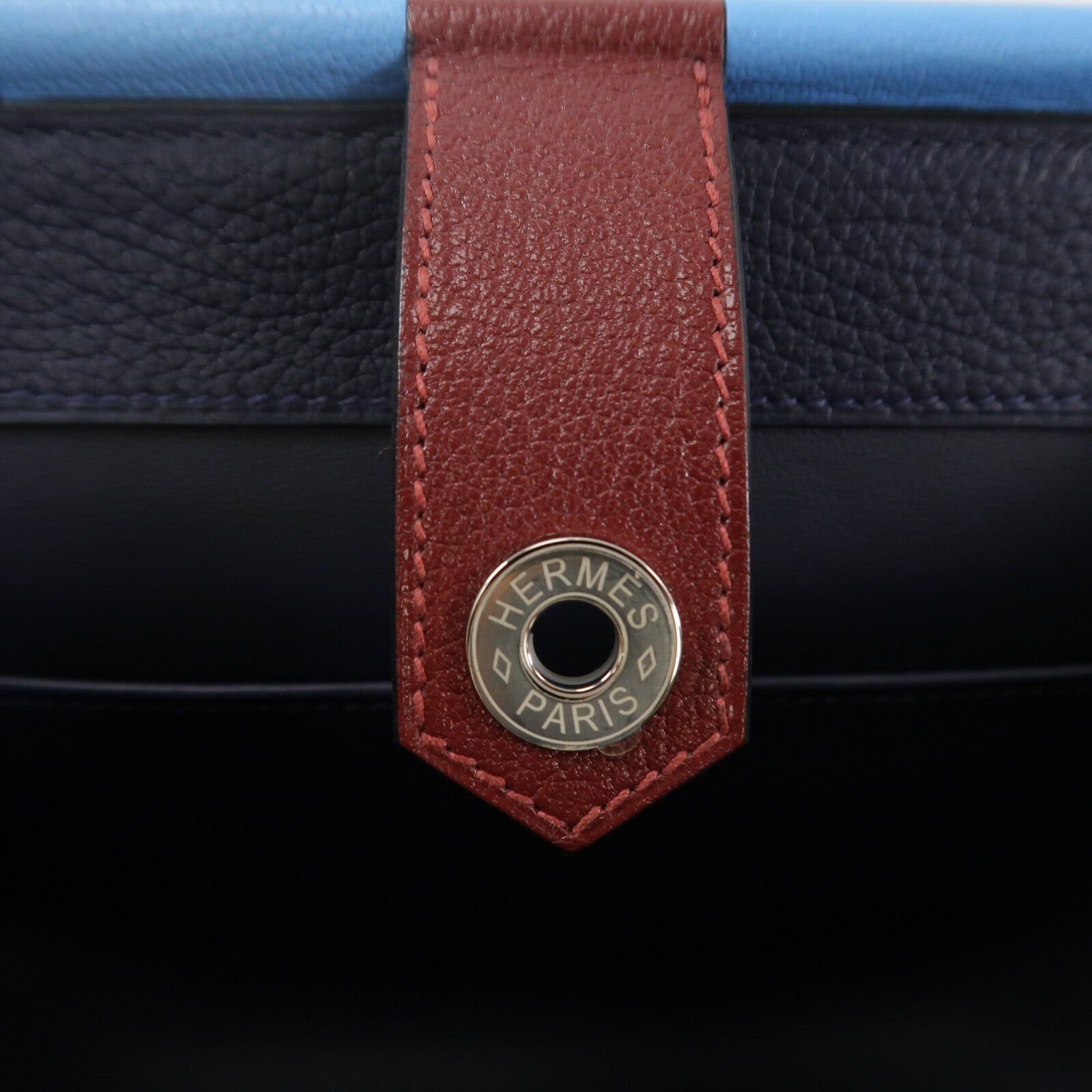 HERMES Clemence皮革Sac Saut 25肩背袋Bleu Nuit