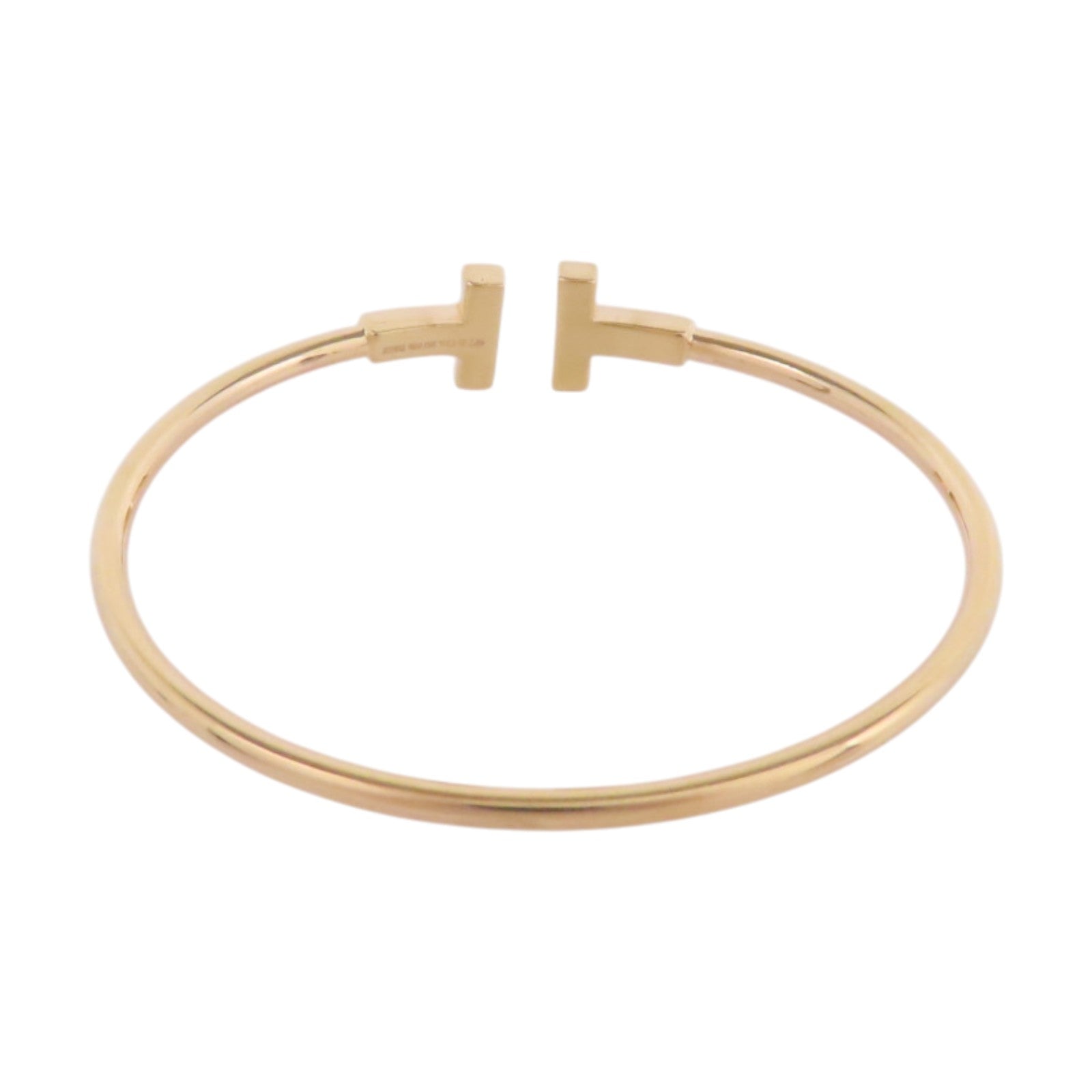 TIFFANY＆CO 18K玫瑰金T Wire Diamond Bangle鑽石手鐲