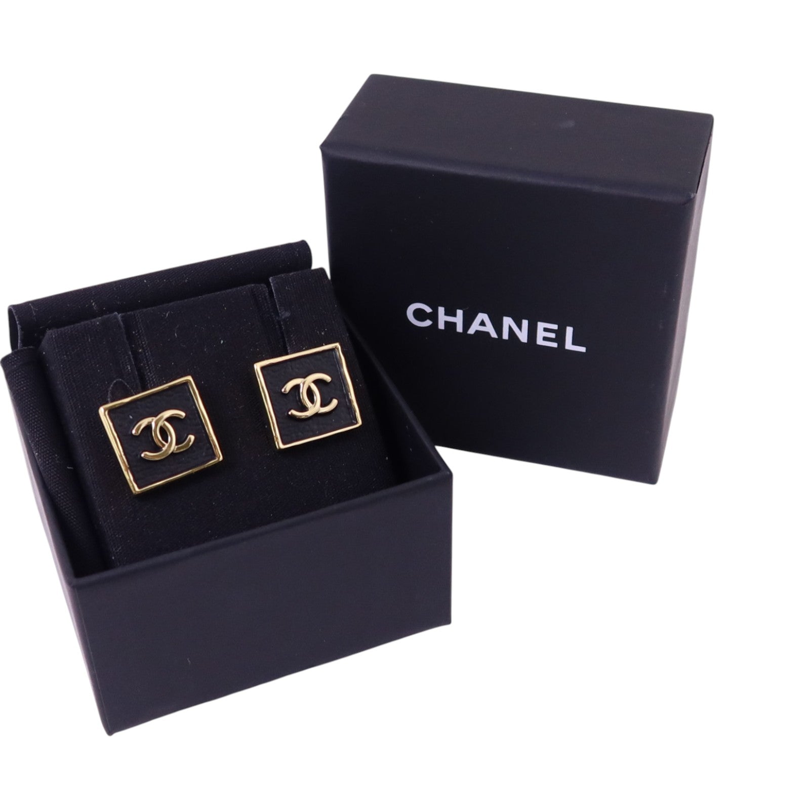 CHANEL 金屬/PVC Earrings金扣耳環