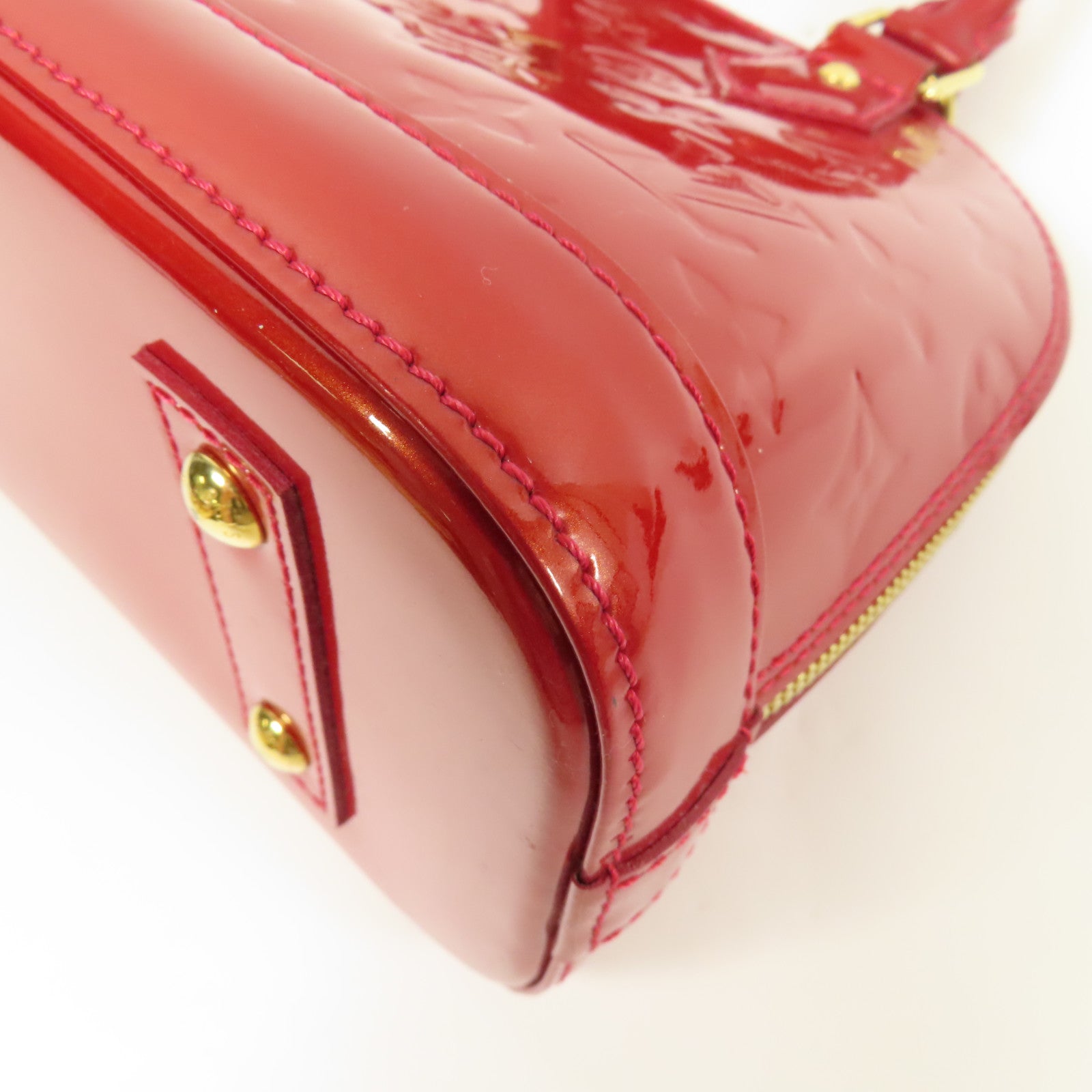 LOUIS VUITTON Vernis Alma BB金扣手挽肩背兩用袋紅色