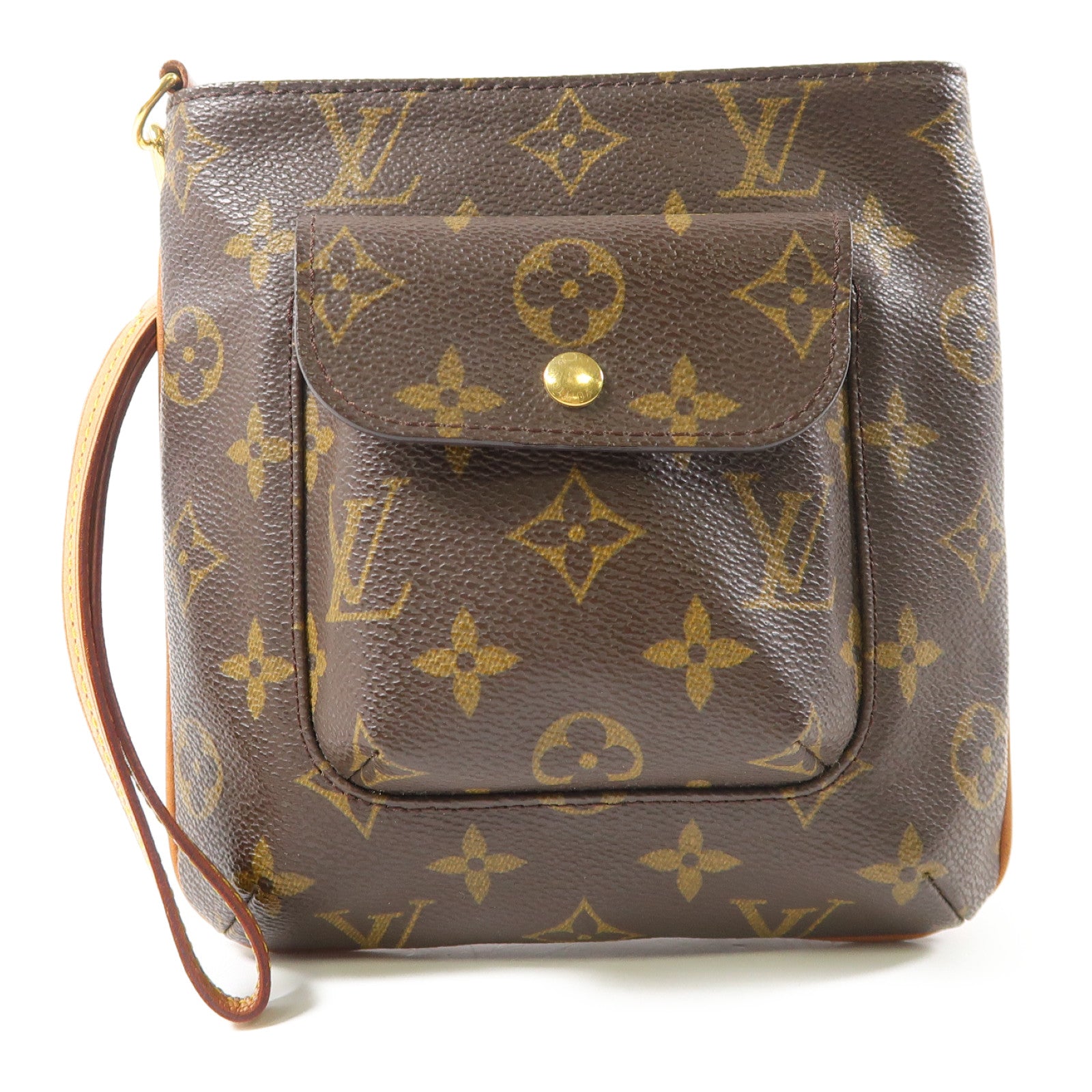 LOUIS VUITTON Monogram Partition Pouch金扣手拿包啡色