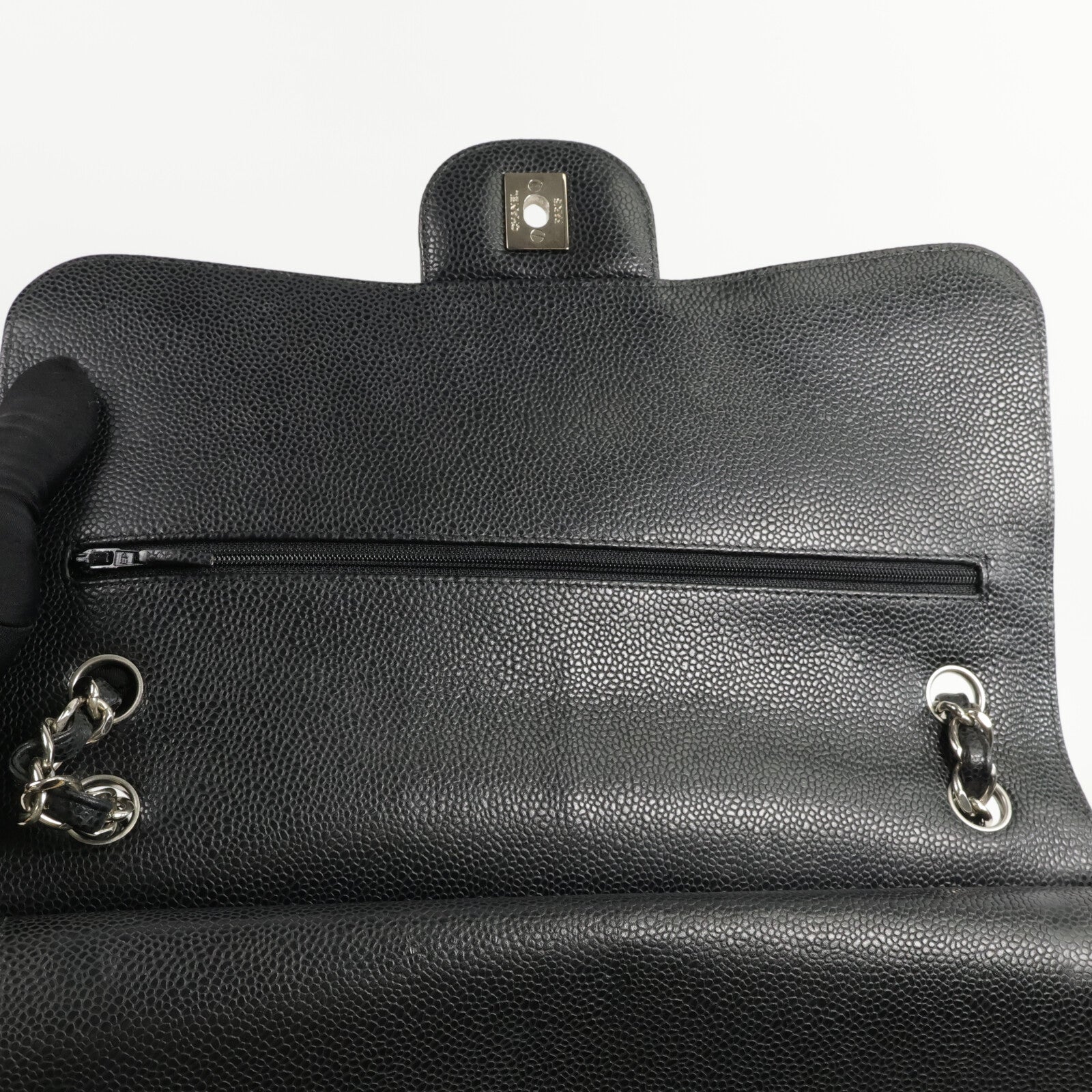 CHANEL 牛皮皮革Large Classic手挽肩背兩用袋