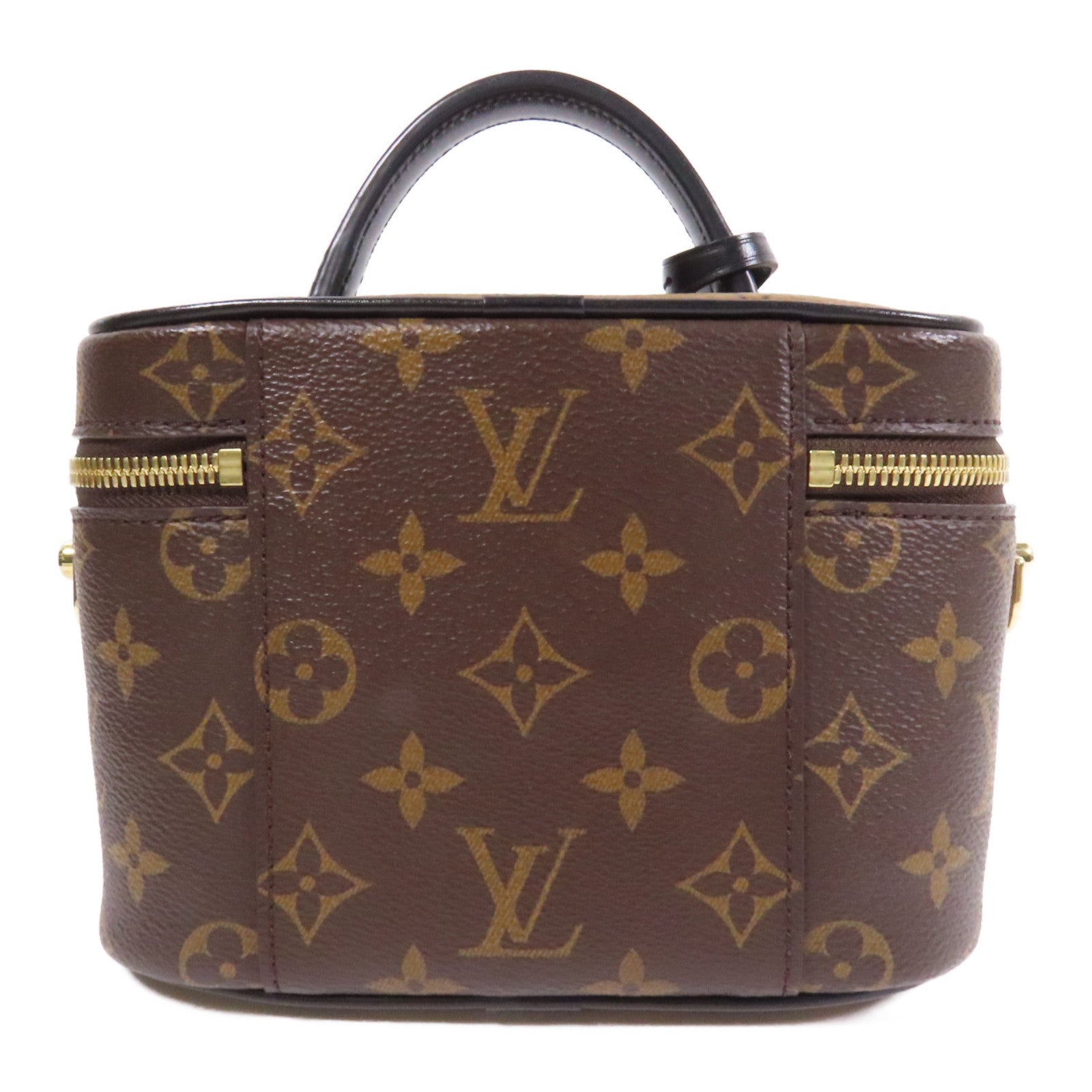LOUIS VUITTON 【激減優惠】Monogram/Monogram Reverse Vanity PM金扣手挽肩背兩用袋啡色