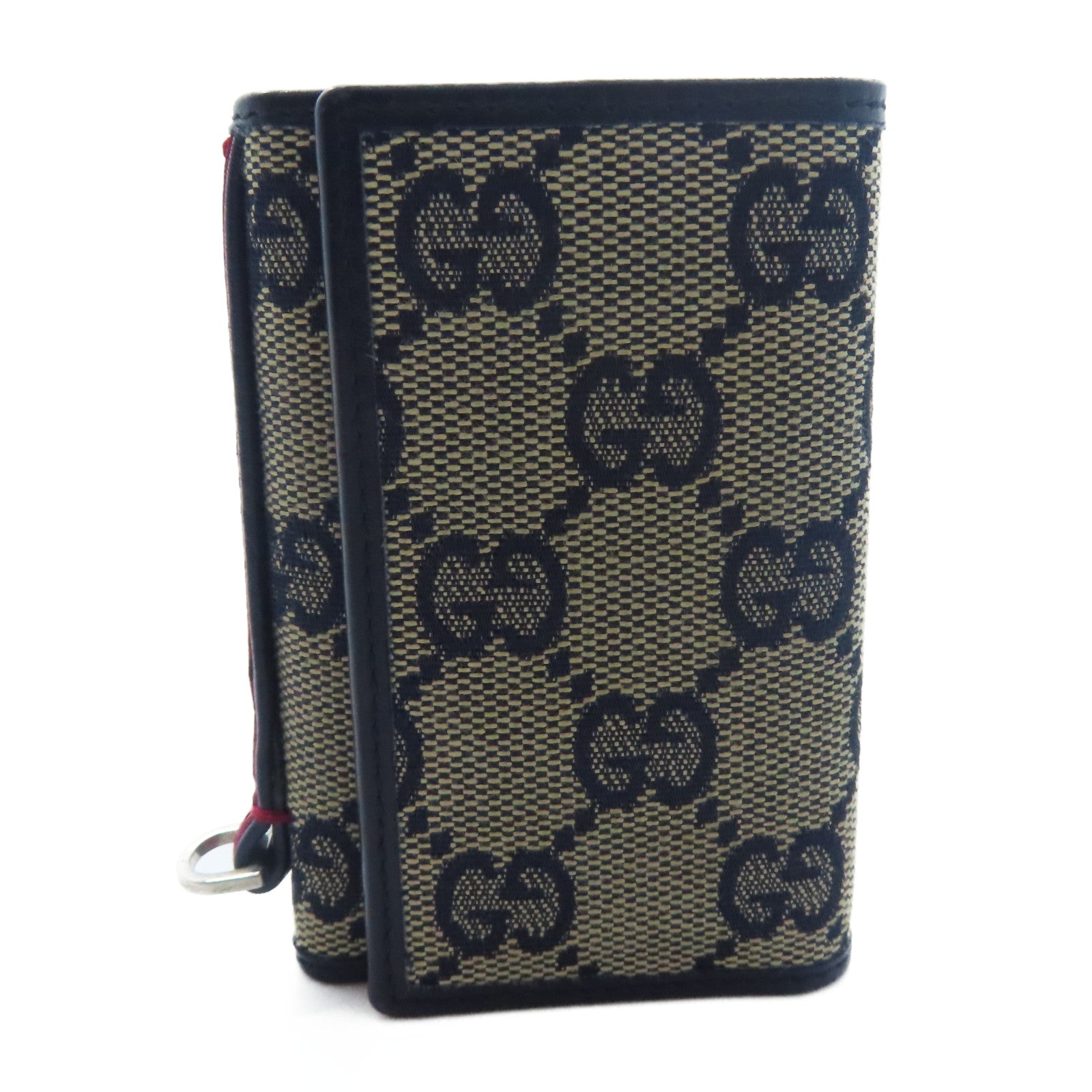 GUCCI 帆布Key Holder銀扣鎖匙包藍色