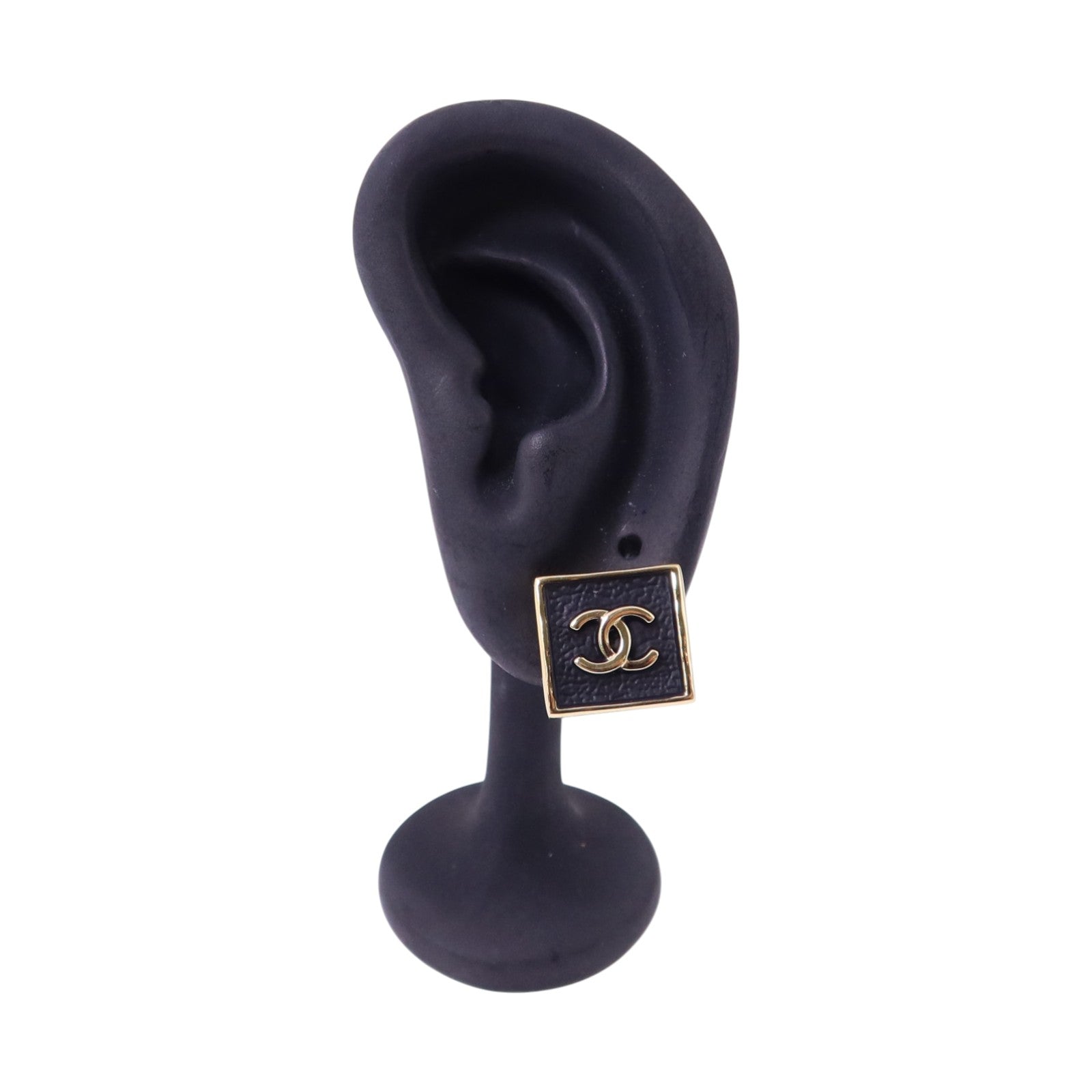 CHANEL 金屬/PVC Earrings金扣耳環