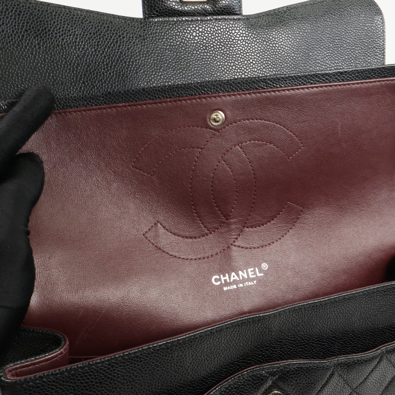 CHANEL 牛皮皮革Large Classic手挽肩背兩用袋