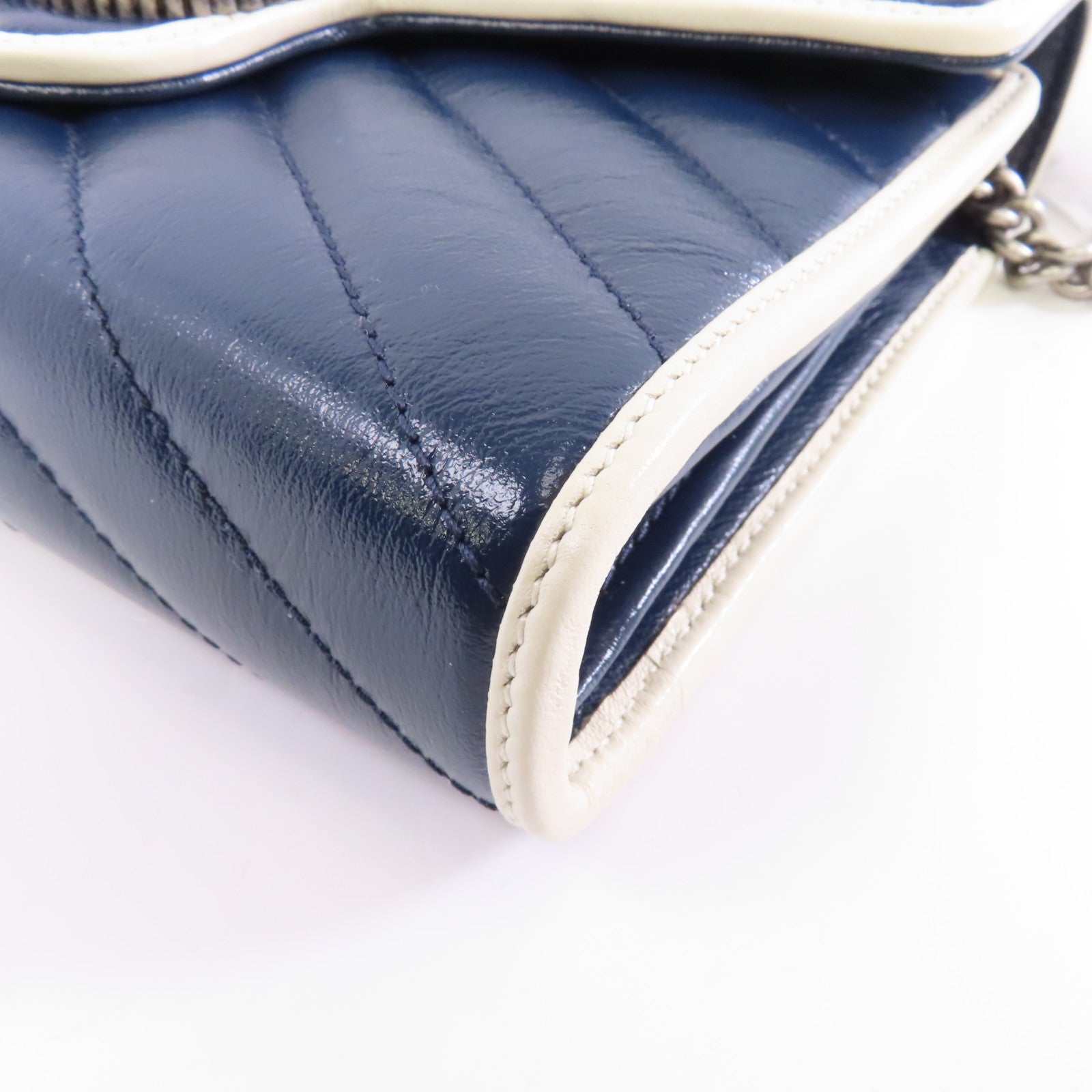 GUCCI 【激減優惠】牛皮皮革GG Marmont Shoulder Bag銀扣鏈帶肩背袋藍色
