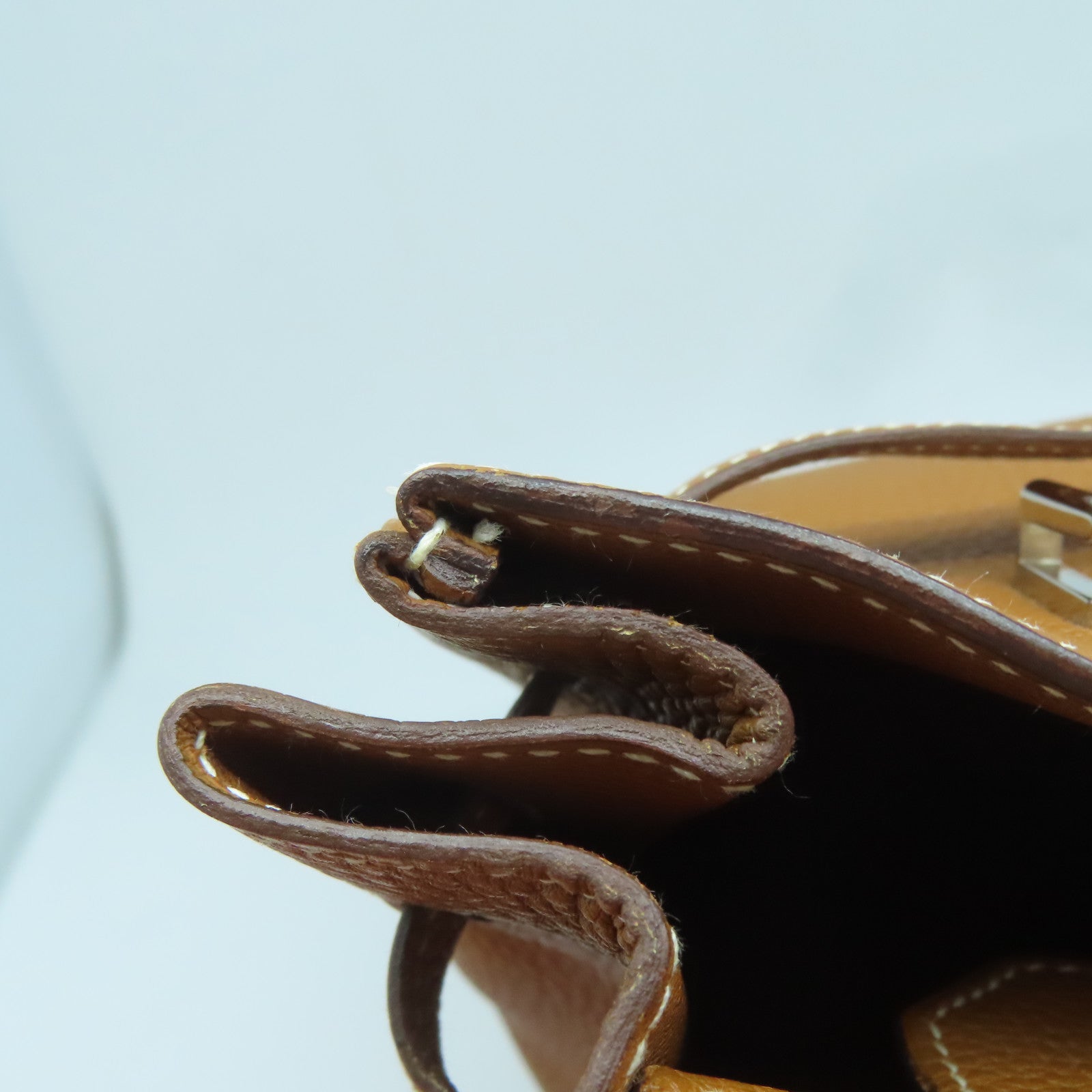HERMES Togo皮革Haut a Courroies 32銀扣手挽袋啡色