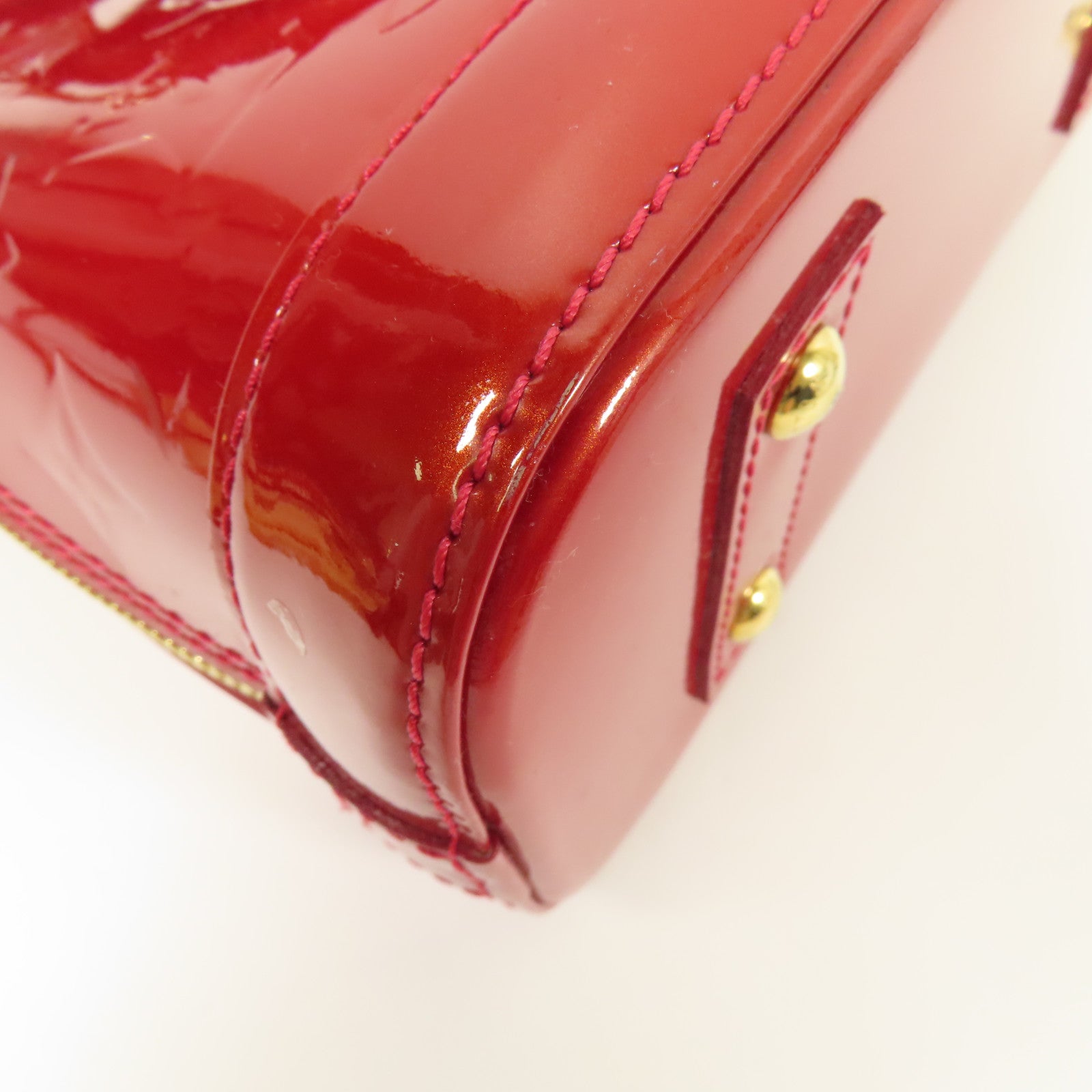 LOUIS VUITTON Vernis Alma BB金扣手挽肩背兩用袋紅色