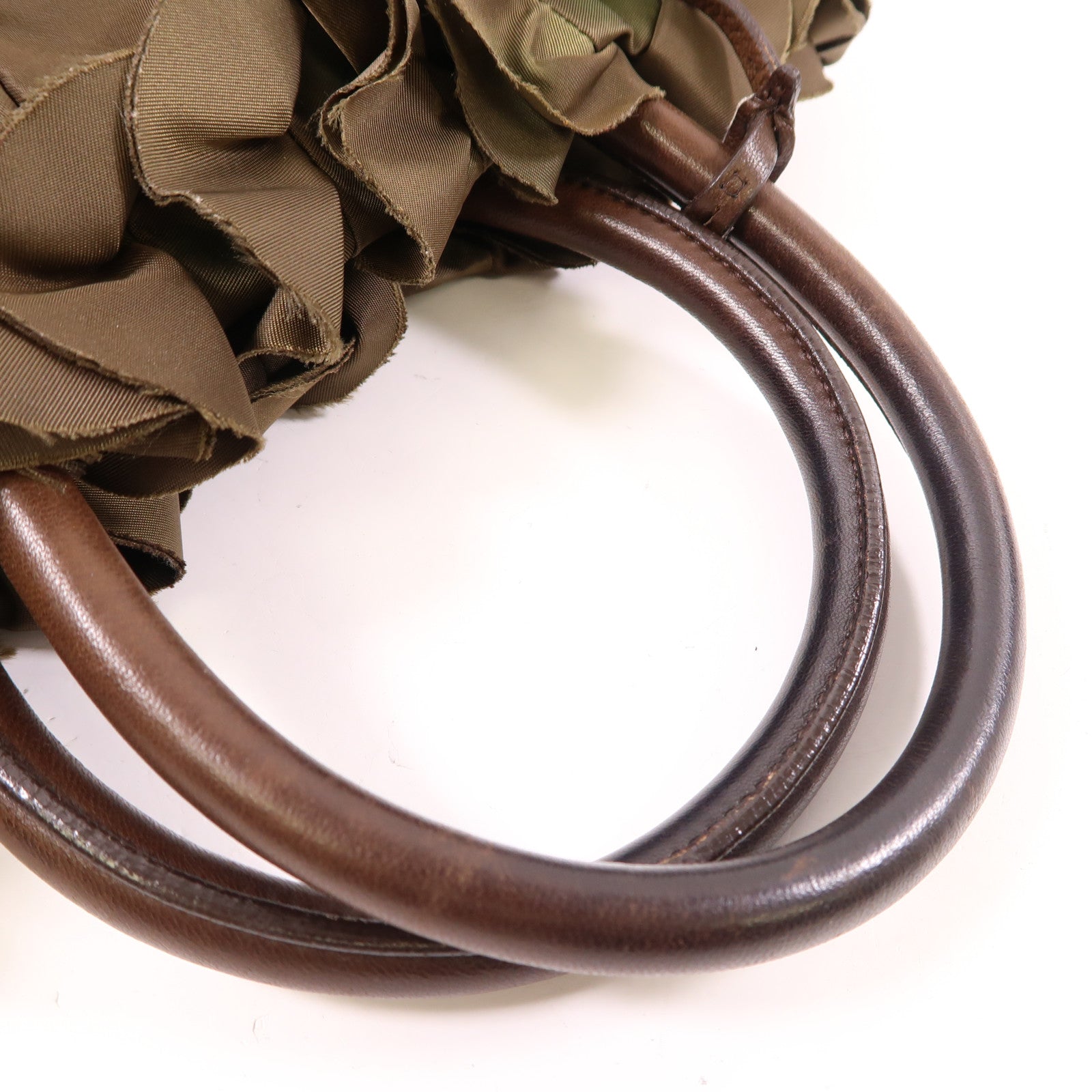 PRADA GHW Handbag BN1728 Nylon Green