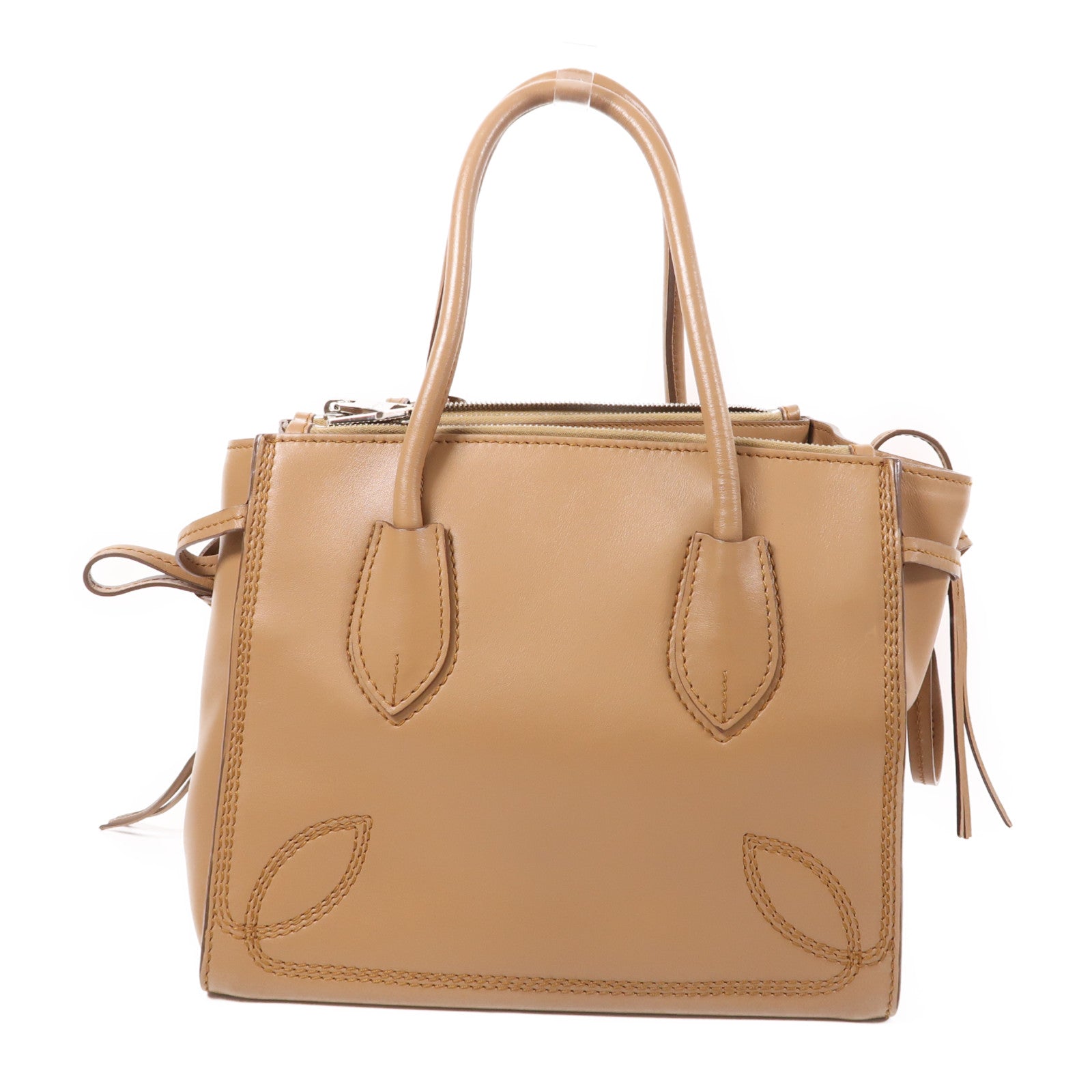 PRADA 牛皮皮革2 Way Shoulder銀扣手挽肩背兩用袋
