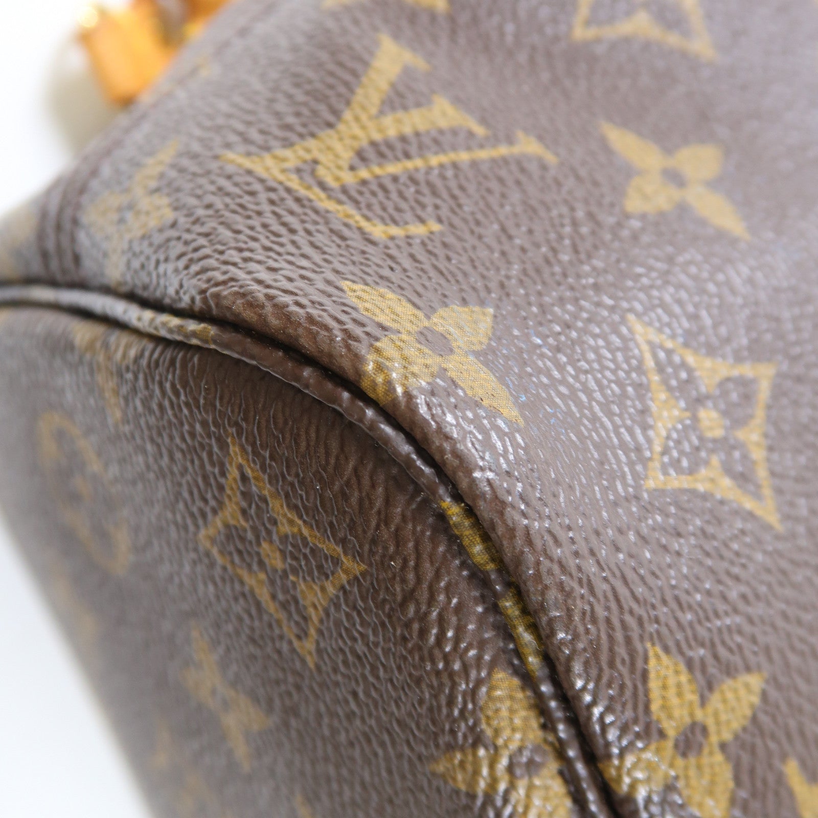 LOUIS VUITTON Monogram Neverfull PM金扣手挽袋啡色