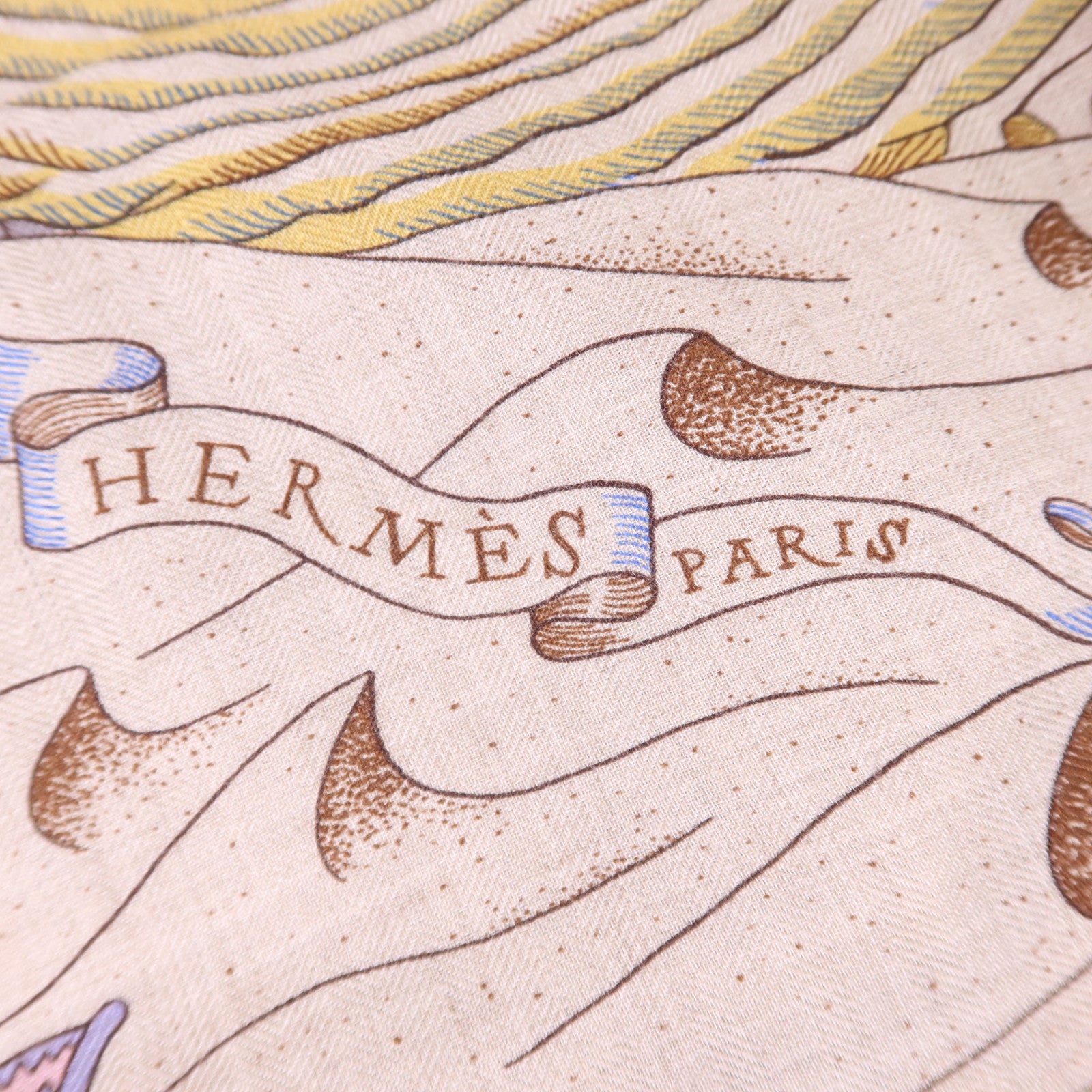 HERMES 絲質/羊絨Scarf 140X140絲巾