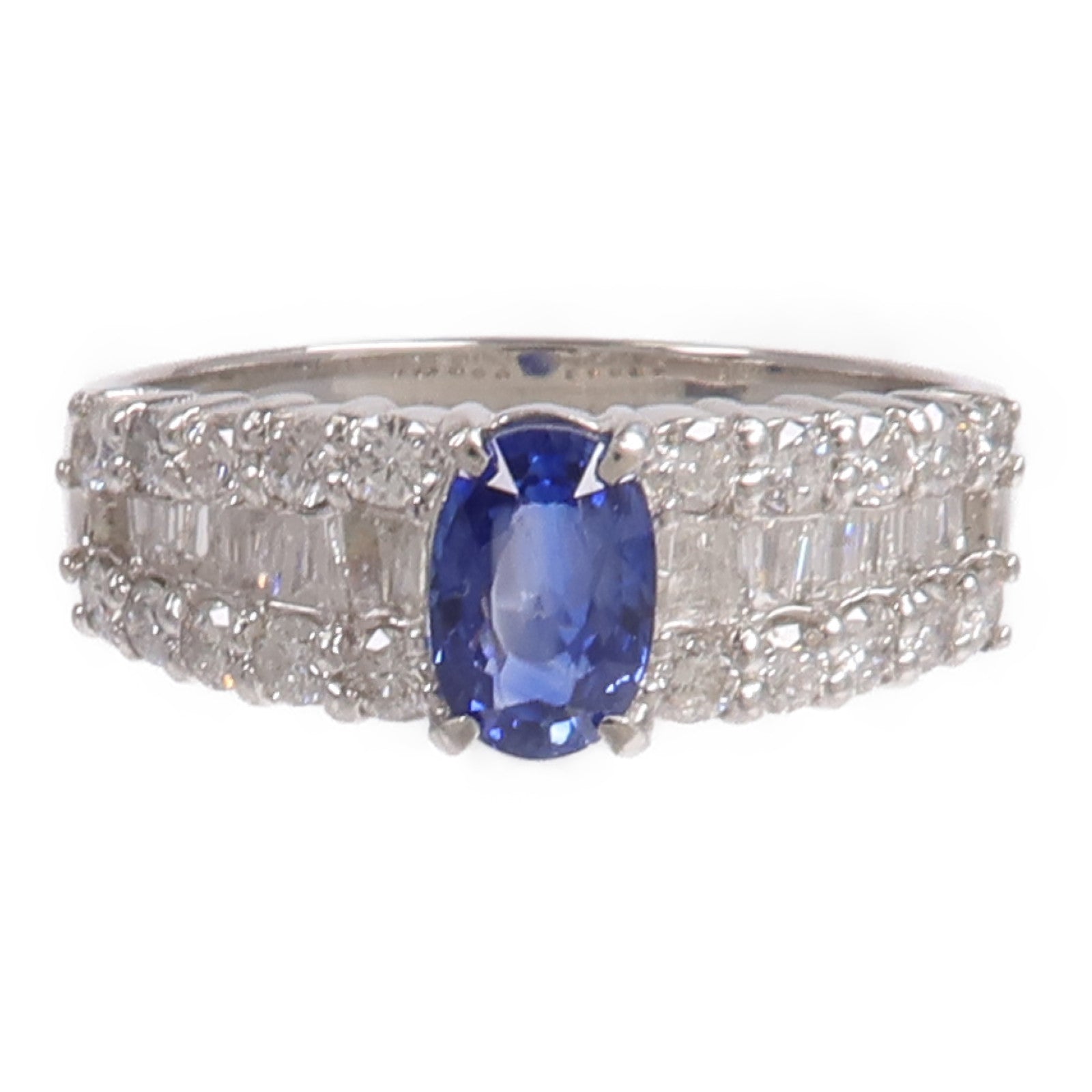JEWELRY PT900鉑金Sapphire Diamond Ring藍寶石/鑽石戒指