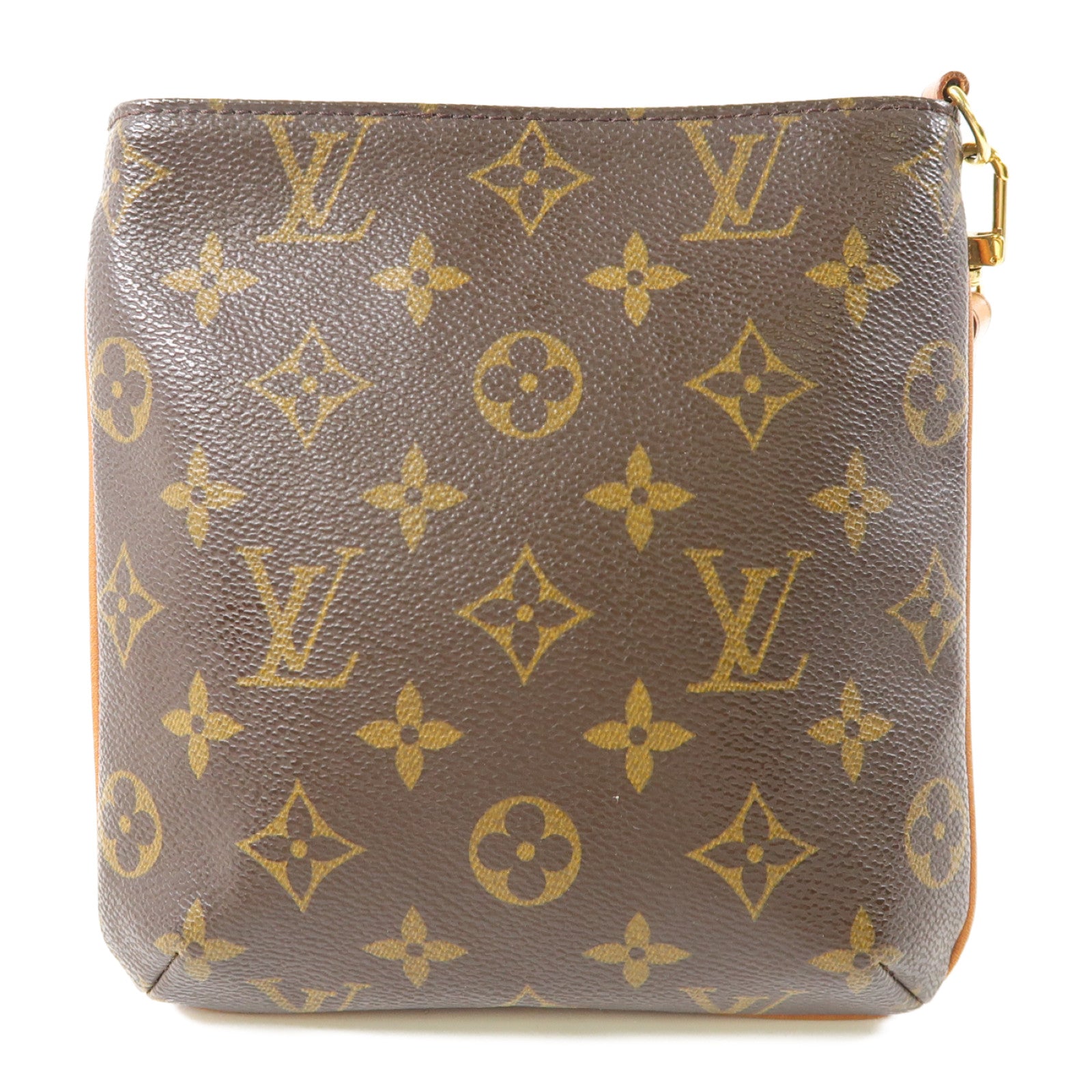LOUIS VUITTON Monogram Partition Pouch金扣手拿包啡色