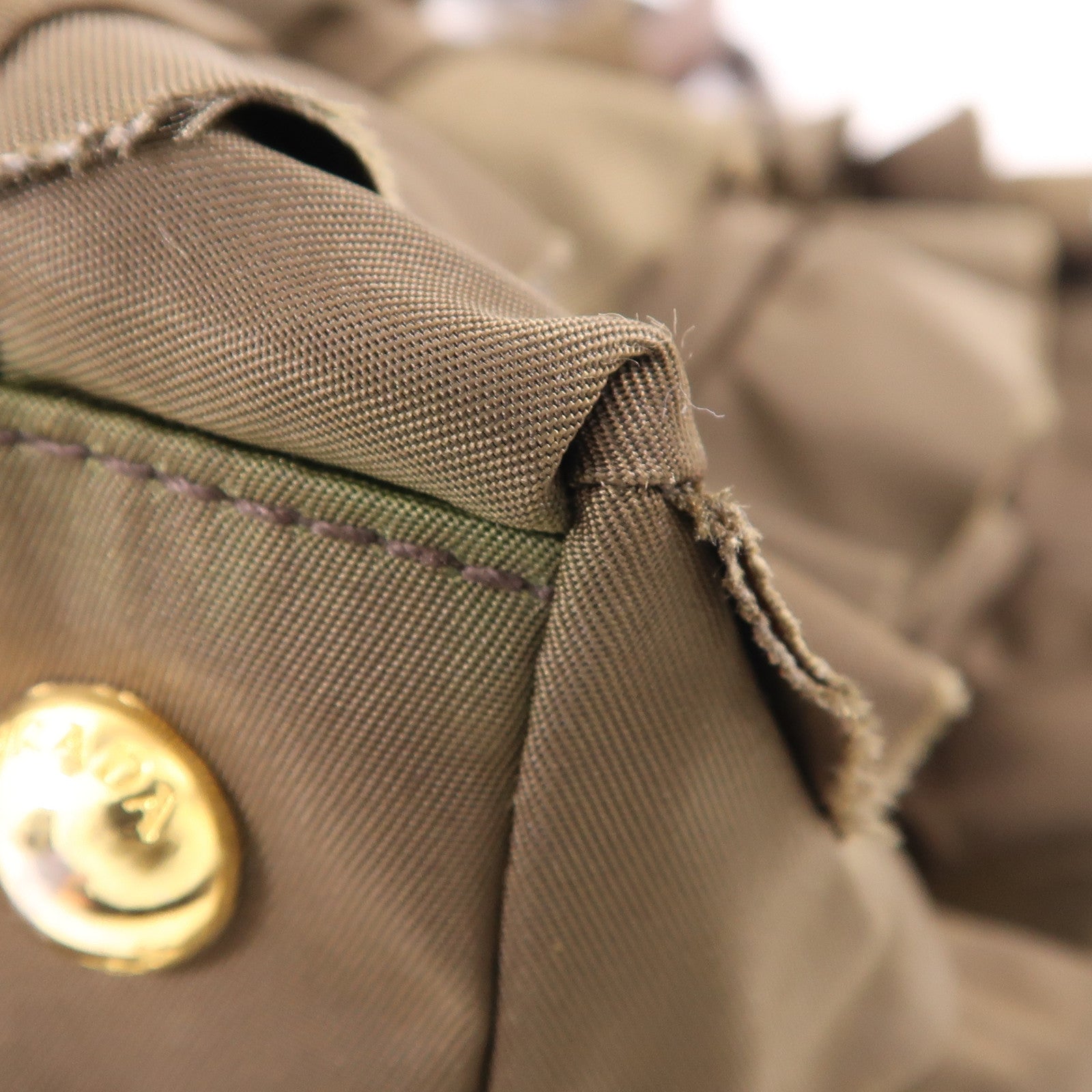 PRADA GHW Handbag BN1728 Nylon Green