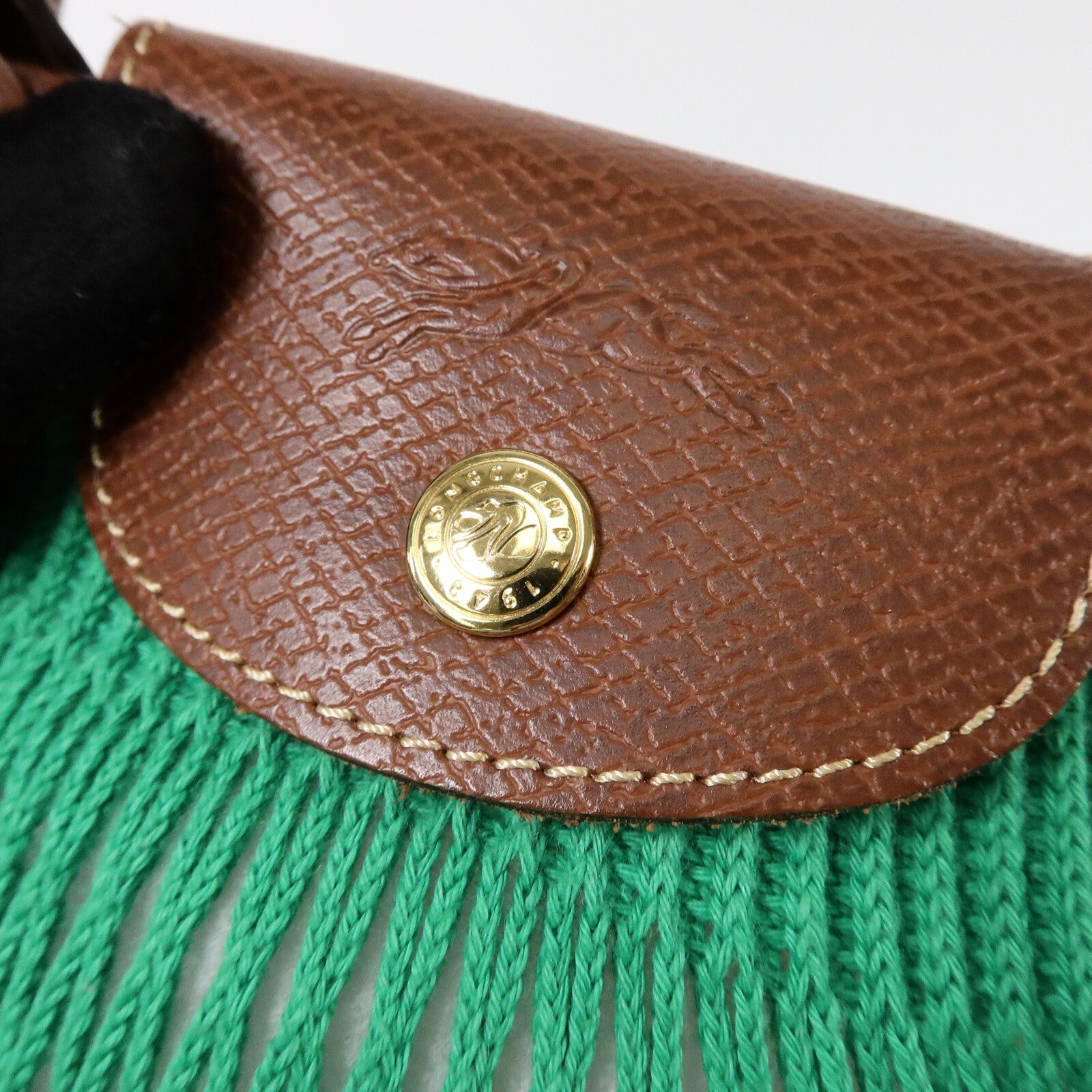 Longchamp 棉質/皮革Le Pliage Filet L手挽肩背兩用袋