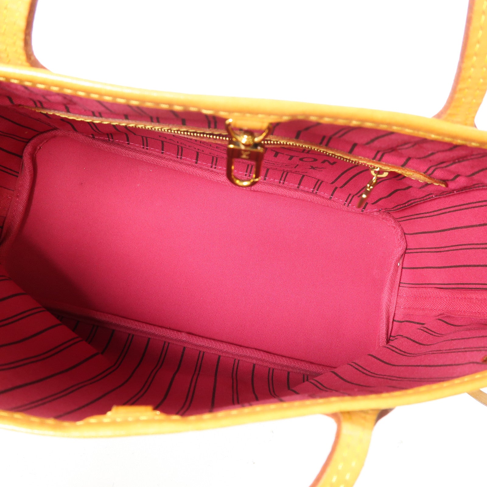LOUIS VUITTON Monogram Neverfull PM金扣手挽袋啡色